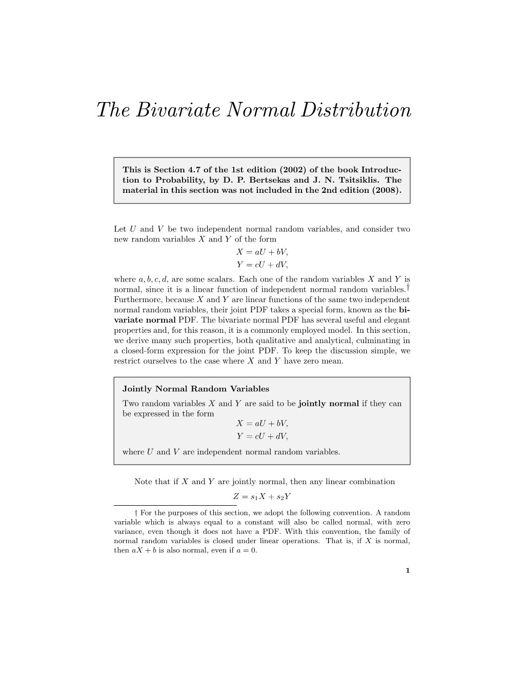 The Bivariate Normal Distribution