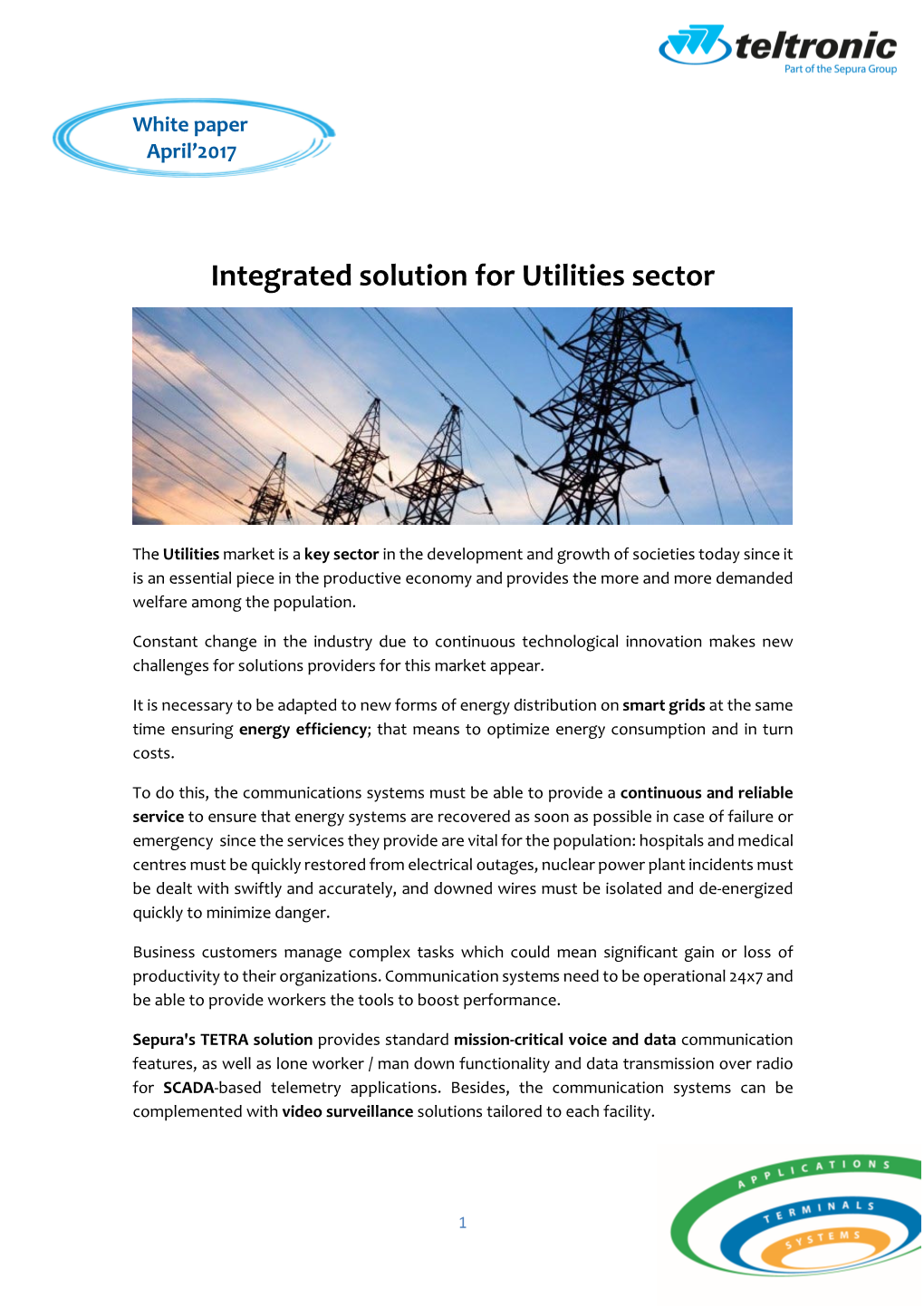 Integrated Solution for Utilities Sector