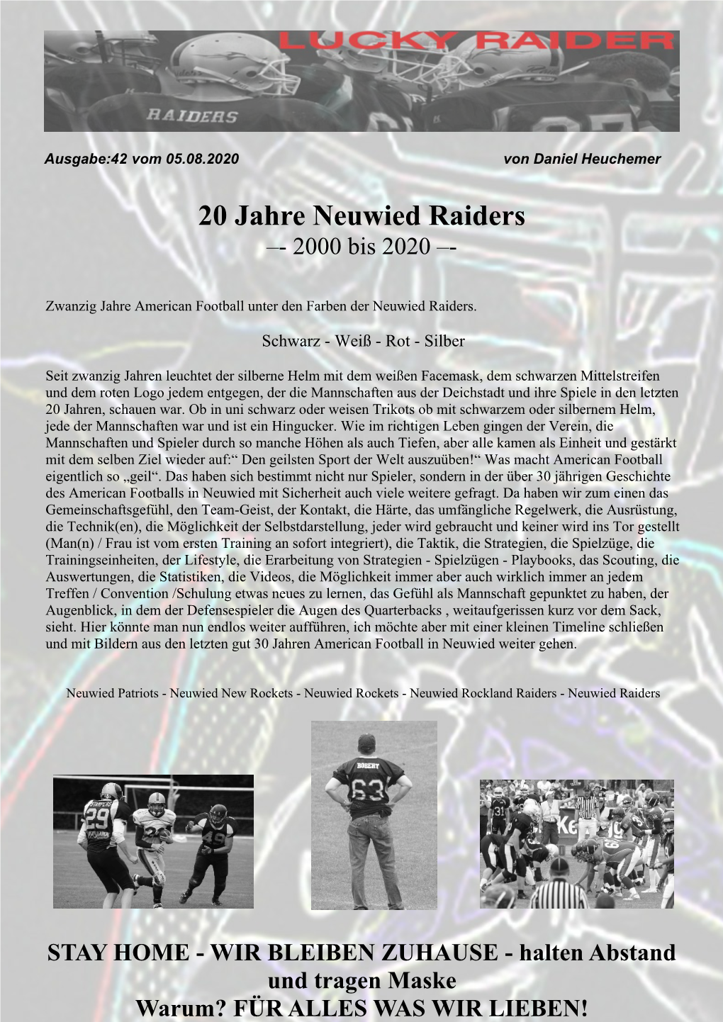 20 Jahre Neuwied Raiders –- 2000 Bis 2020 –