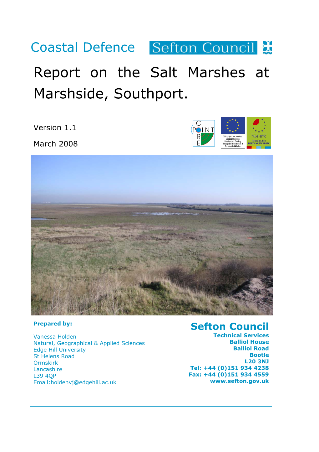 Report on the Salt Marshes at Marshside, Southport