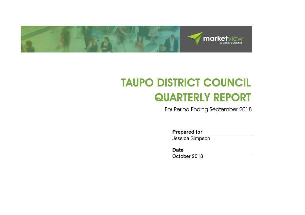 Quarterly Report Taupo District Council