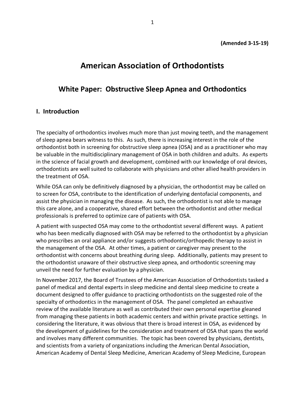 White Paper: Obstructive Sleep Apnea and Orthodontics