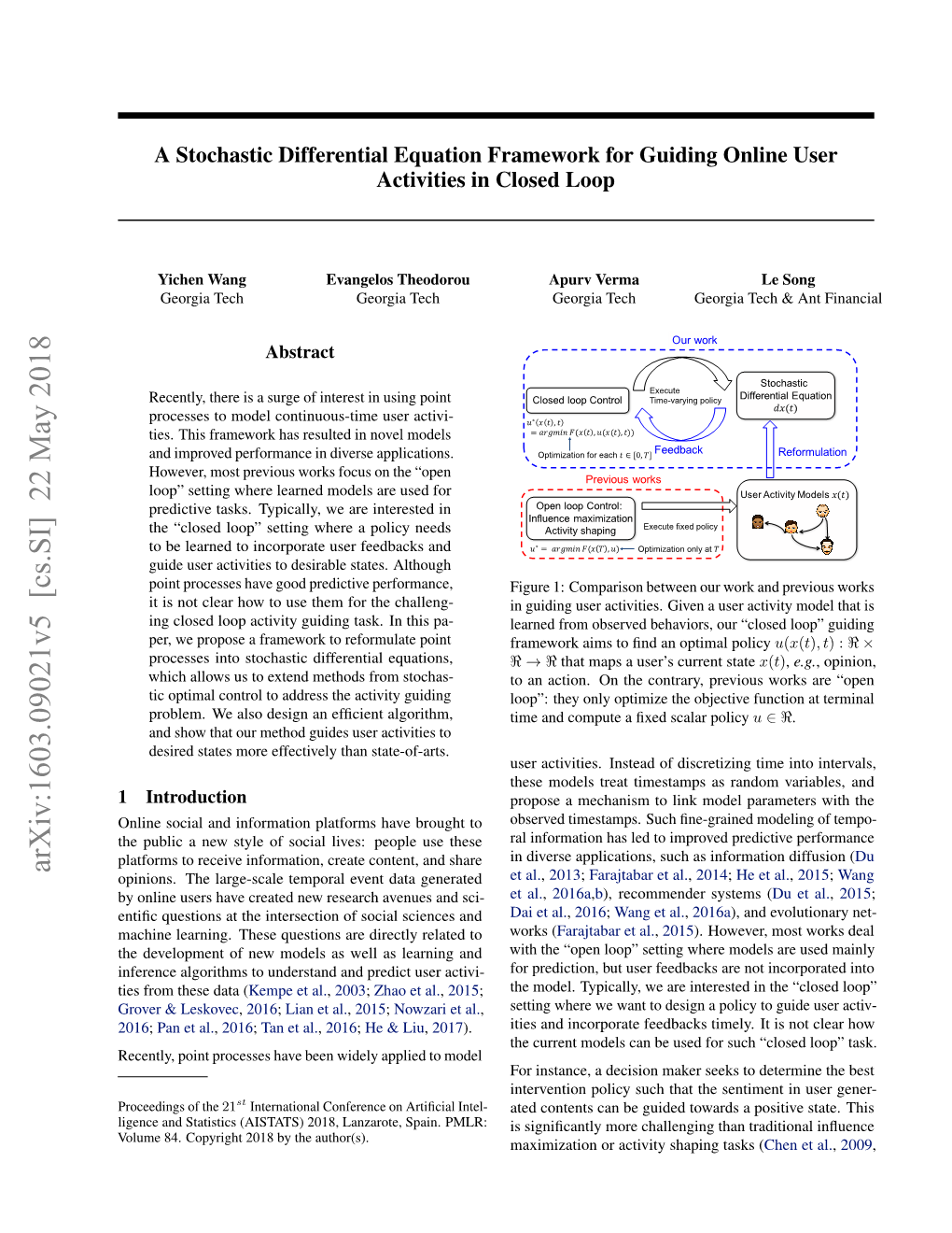 A Stochastic Differential Equation Framework for Guiding Online User Activities in Closed Loop