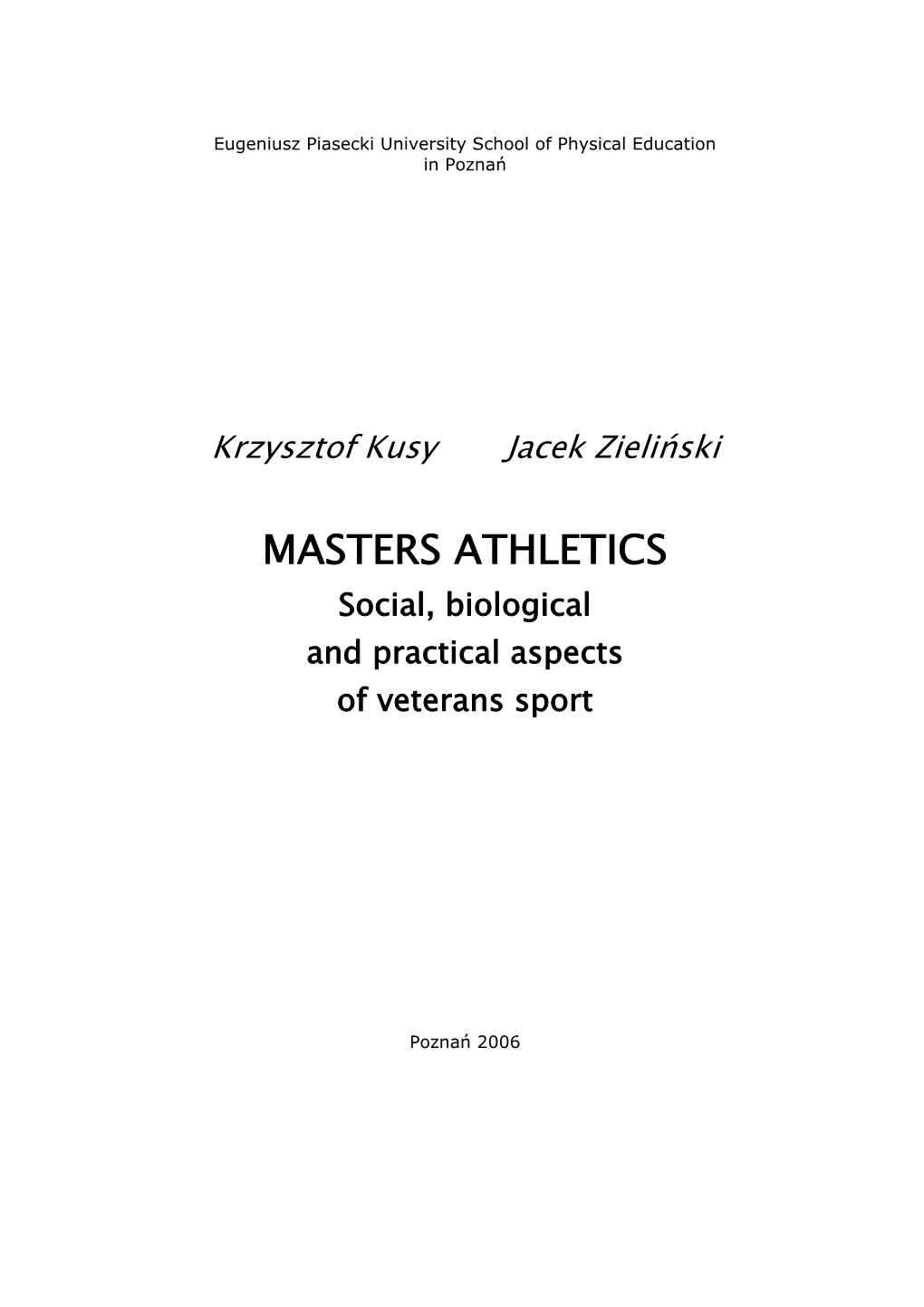 Masters Athletes