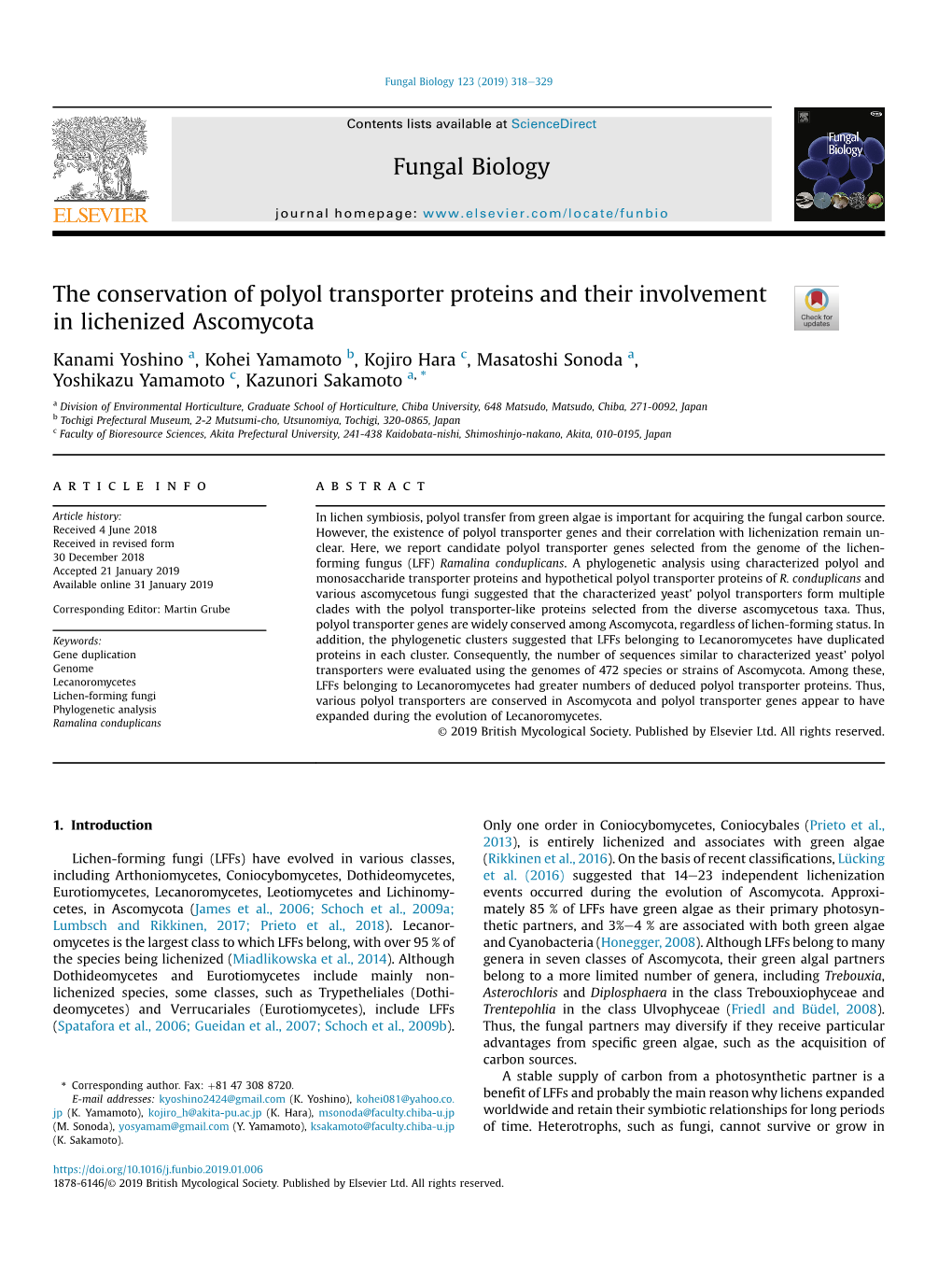 The Conservation of Polyol Transporter Proteins and Their Involvement in Lichenized Ascomycota