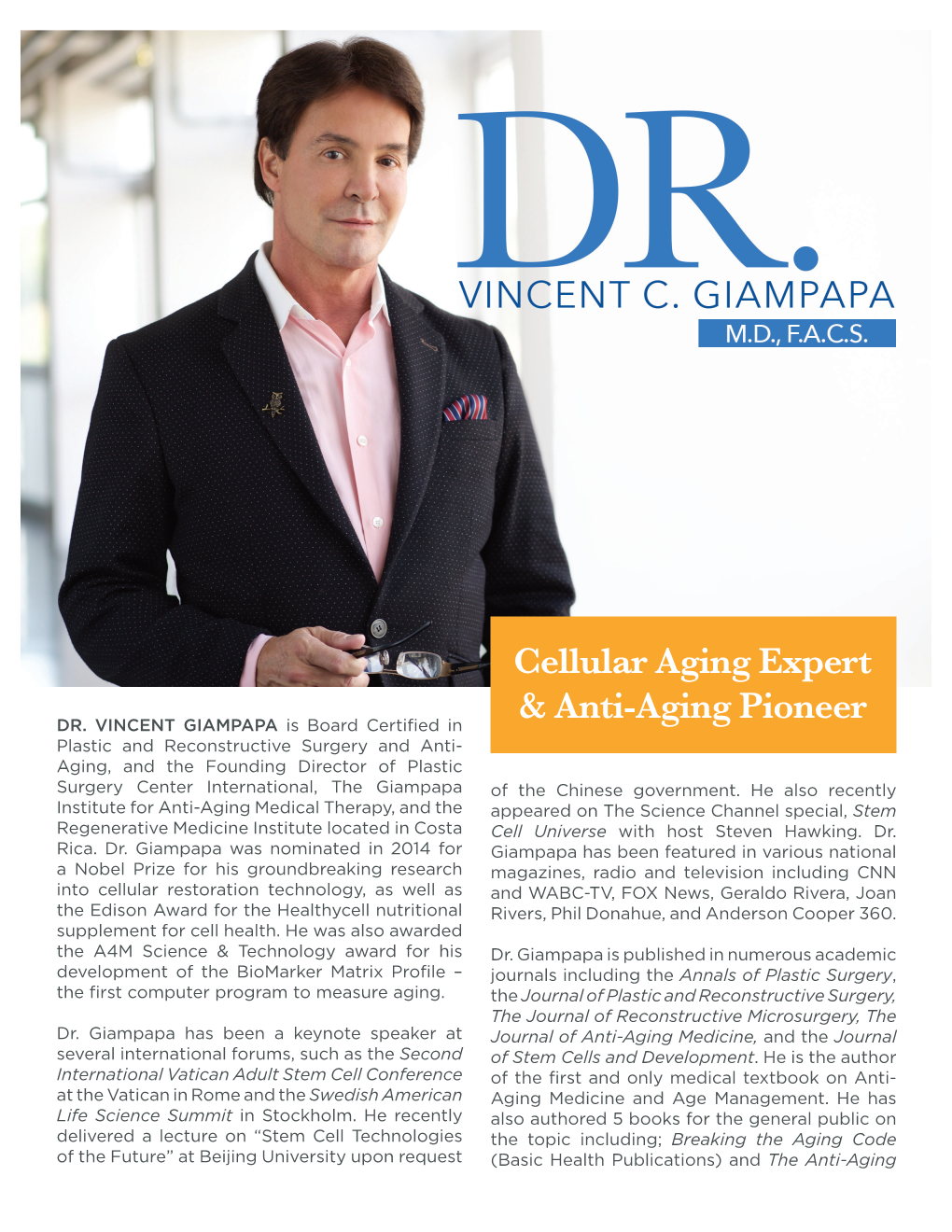 Cellular Aging Expert & Anti-Aging Pioneer