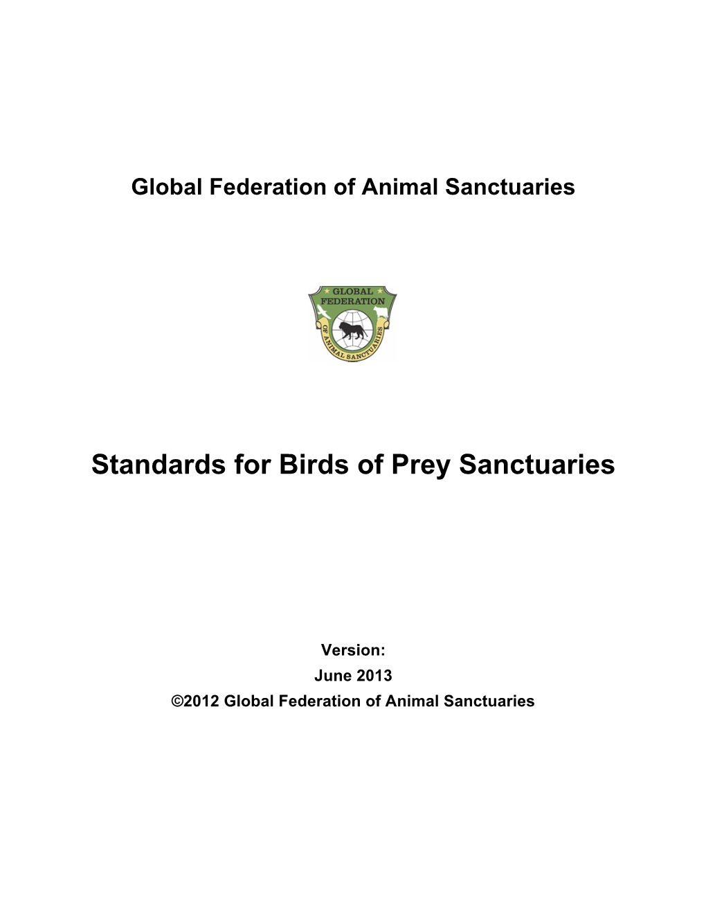 Standards for Birds of Prey Sanctuaries