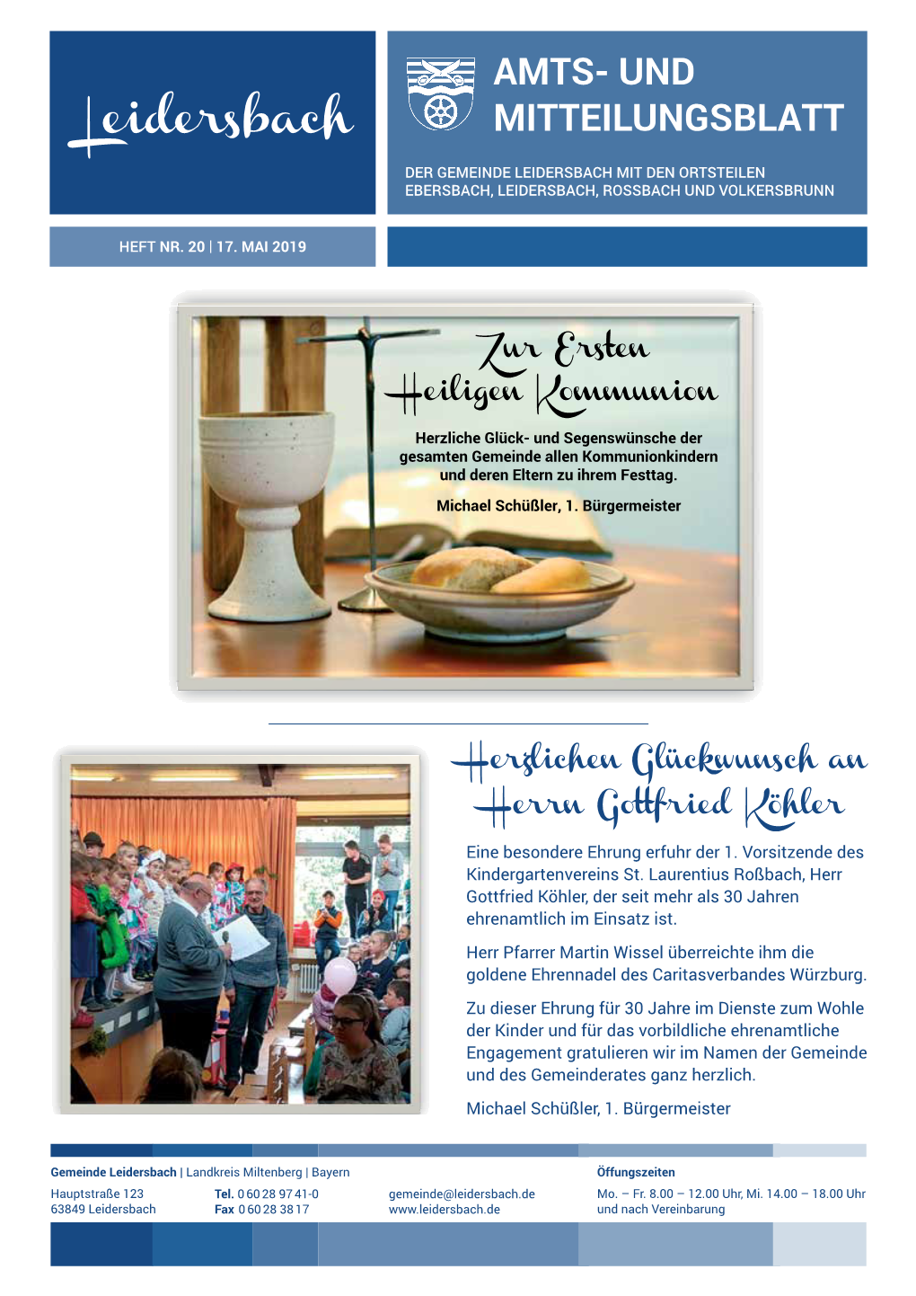 Amts- Und Mitteilungsblatt Leidersbach 20/2019