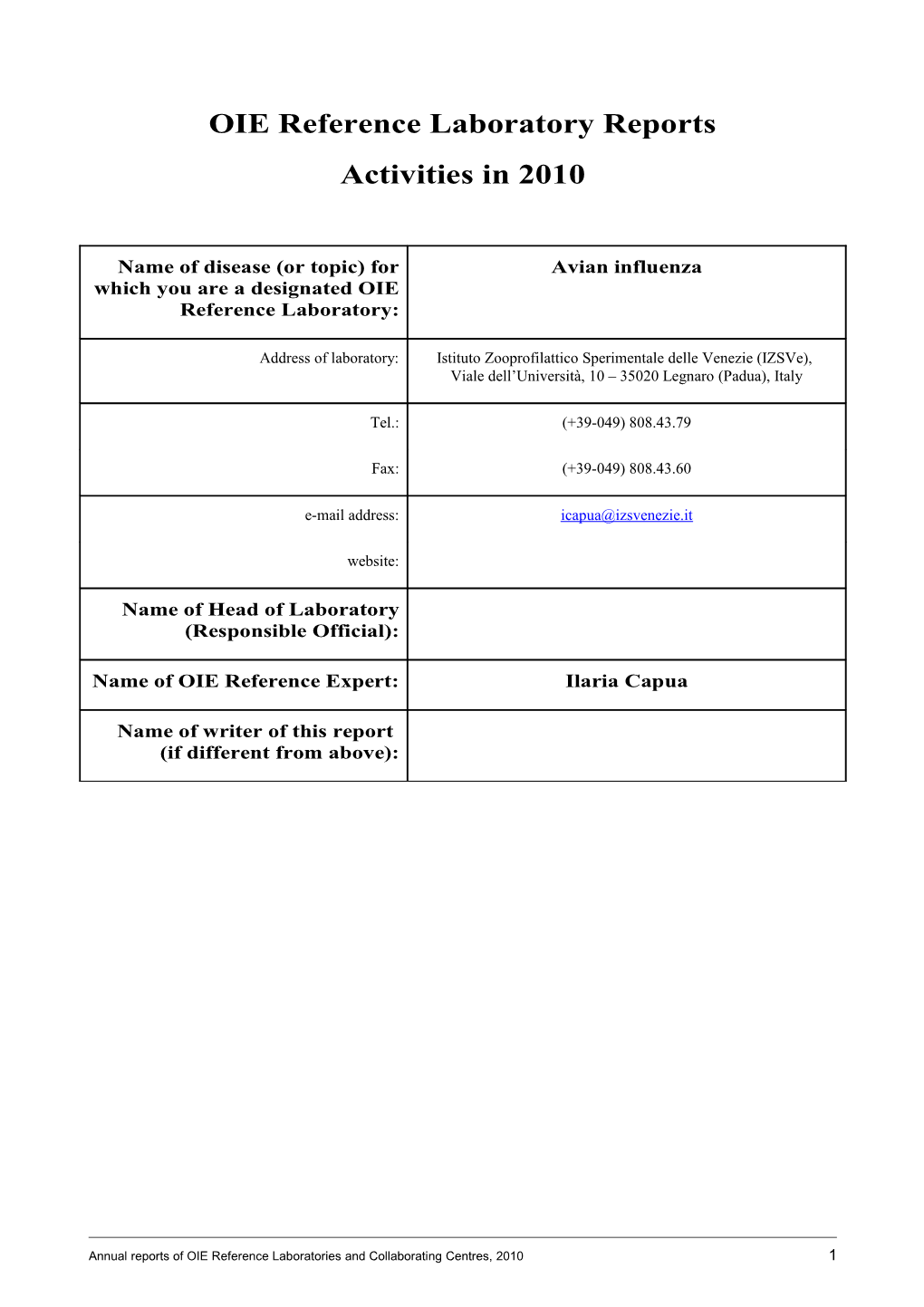 OIE Reference Laboratory Reports s2