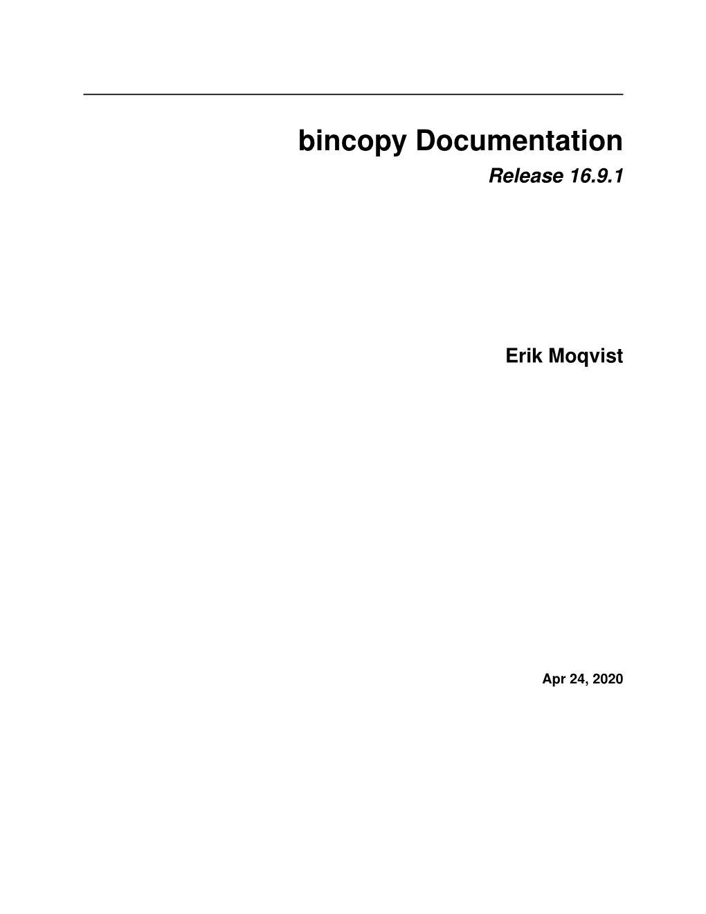 Bincopy Documentation Release 16.9.1