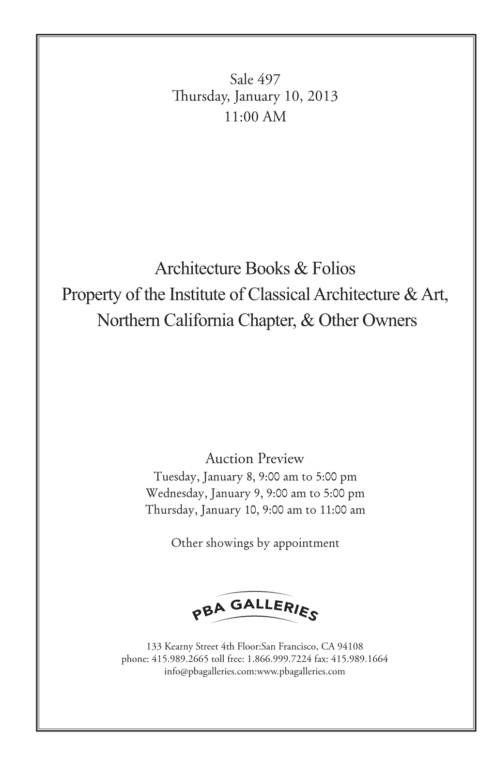 Architecture Books & Folios Property of the Institute Of