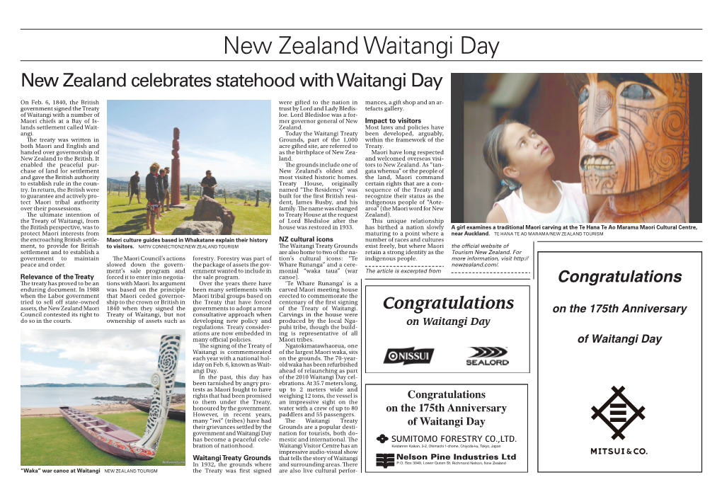 New Zealand Waitangi Day New Zealand Celebrates Statehood with Waitangi Day