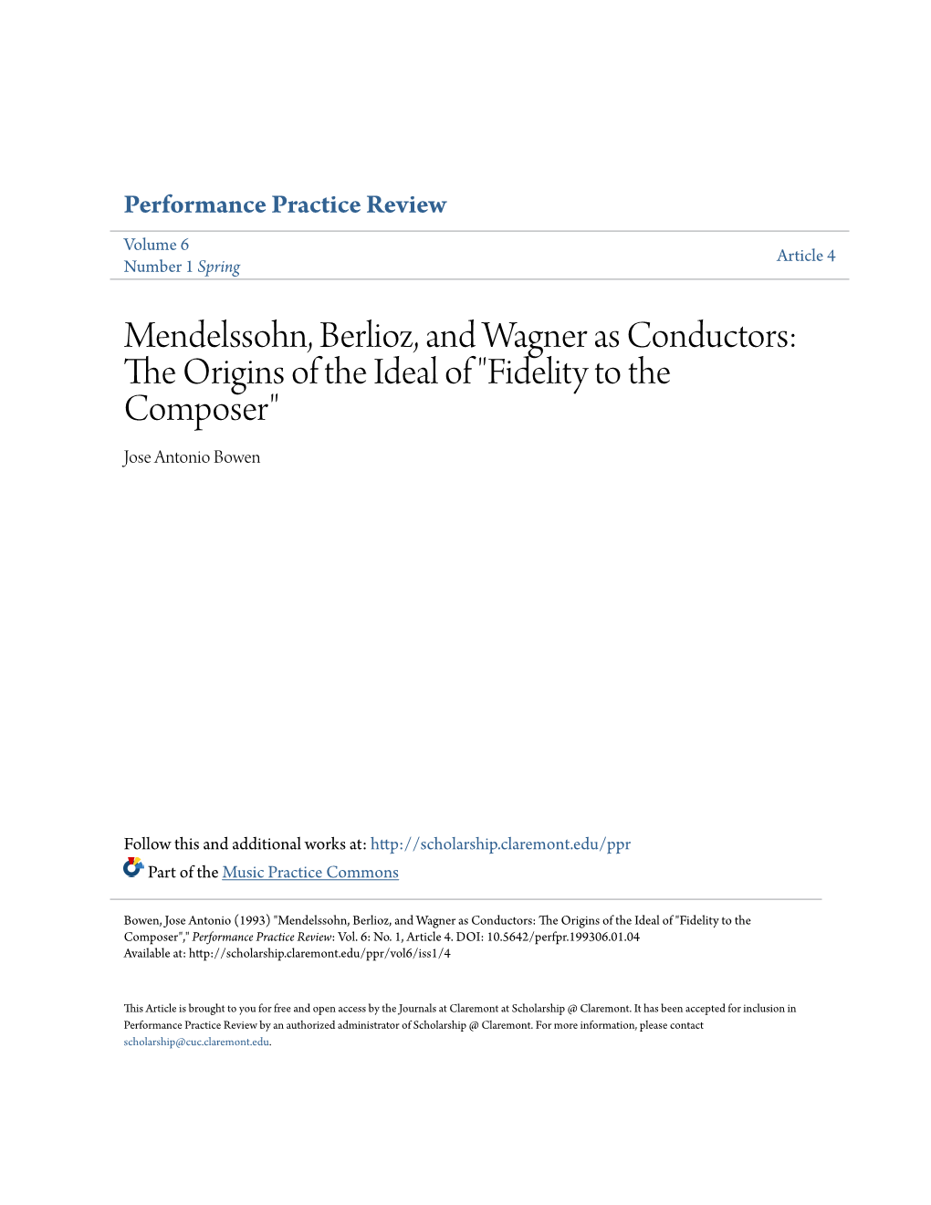 Mendelssohn, Berlioz, and Wagner As Conductors: the Origins of the Ideal of 