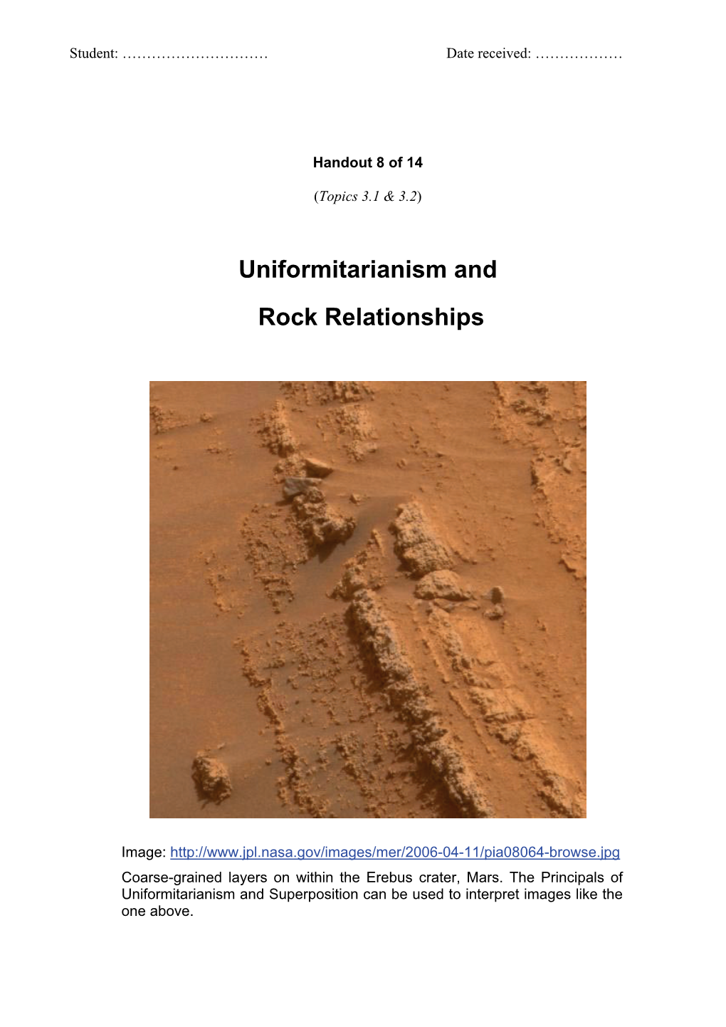 3.1 and 3.2 Uniformitarianism and Rock Relationships