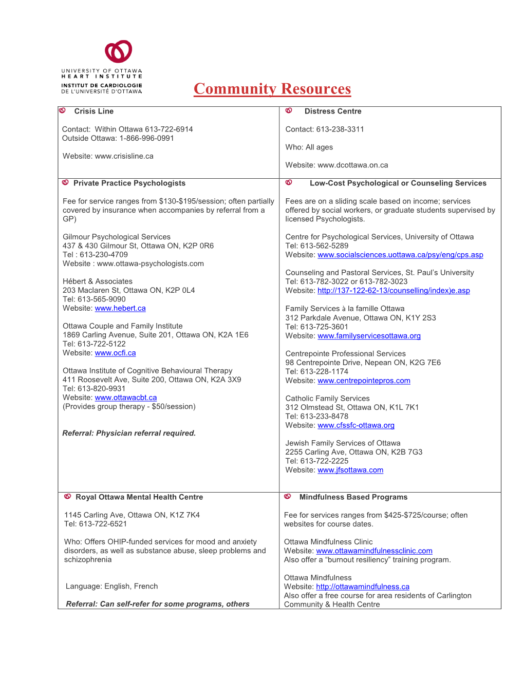 Community Resources