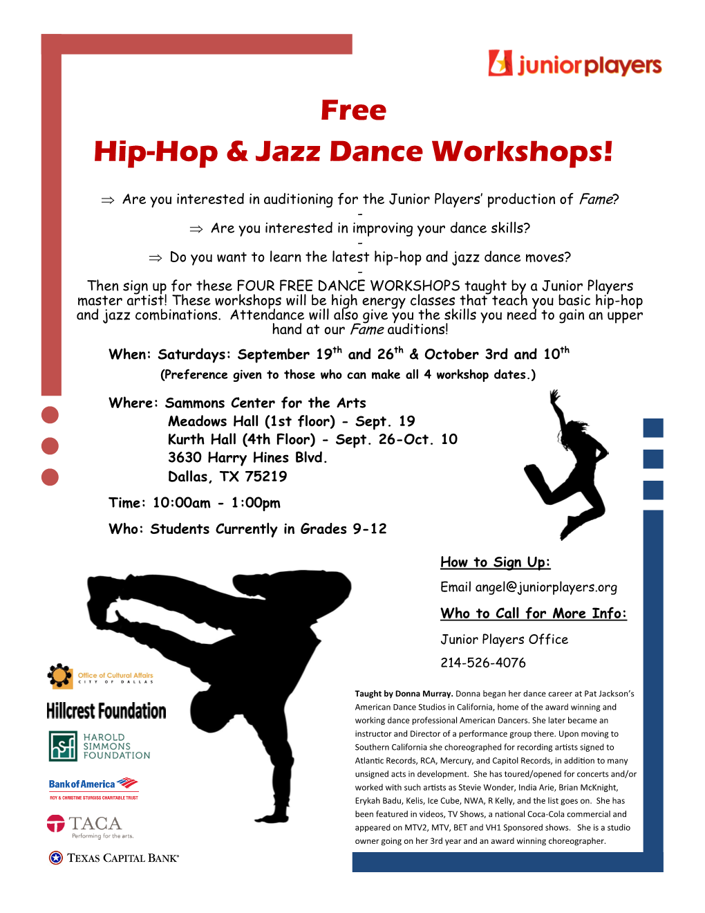 Free Hip-Hop & Jazz Dance Workshops!