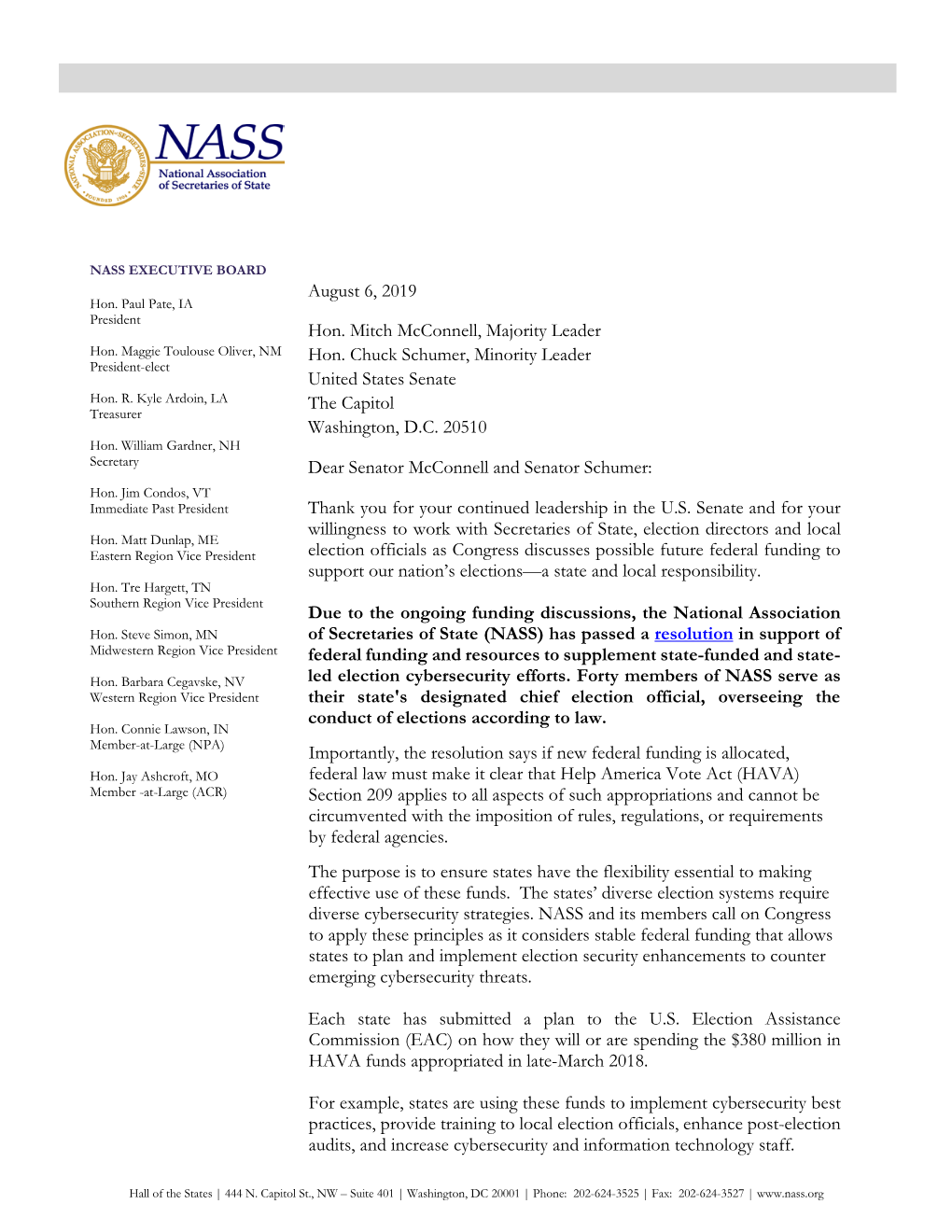 8.6.19 NASS Senate Leadership Letter.Pdf