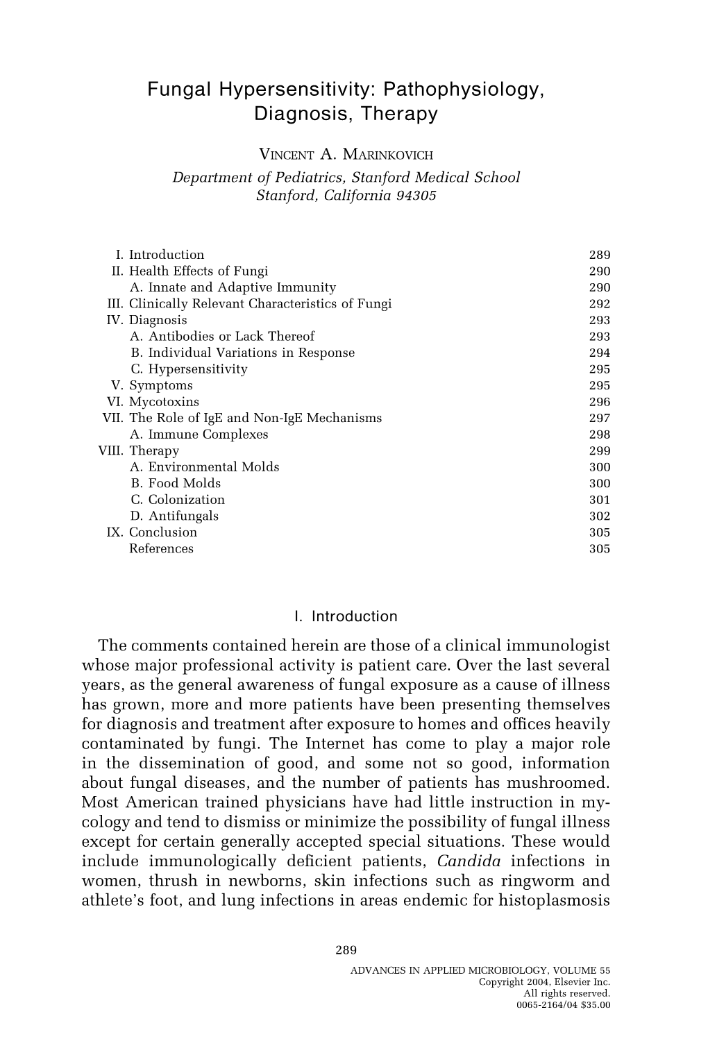 Fungal Hypersensitivity: Pathophysiology, Diagnosis, Therapy