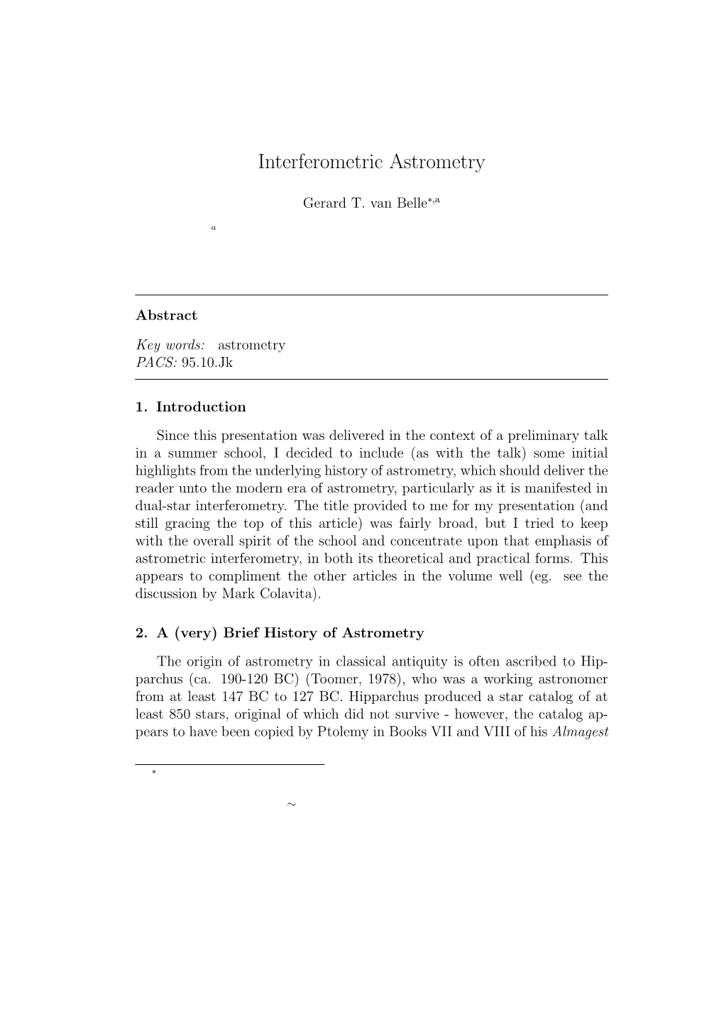 Interferometric Astrometry