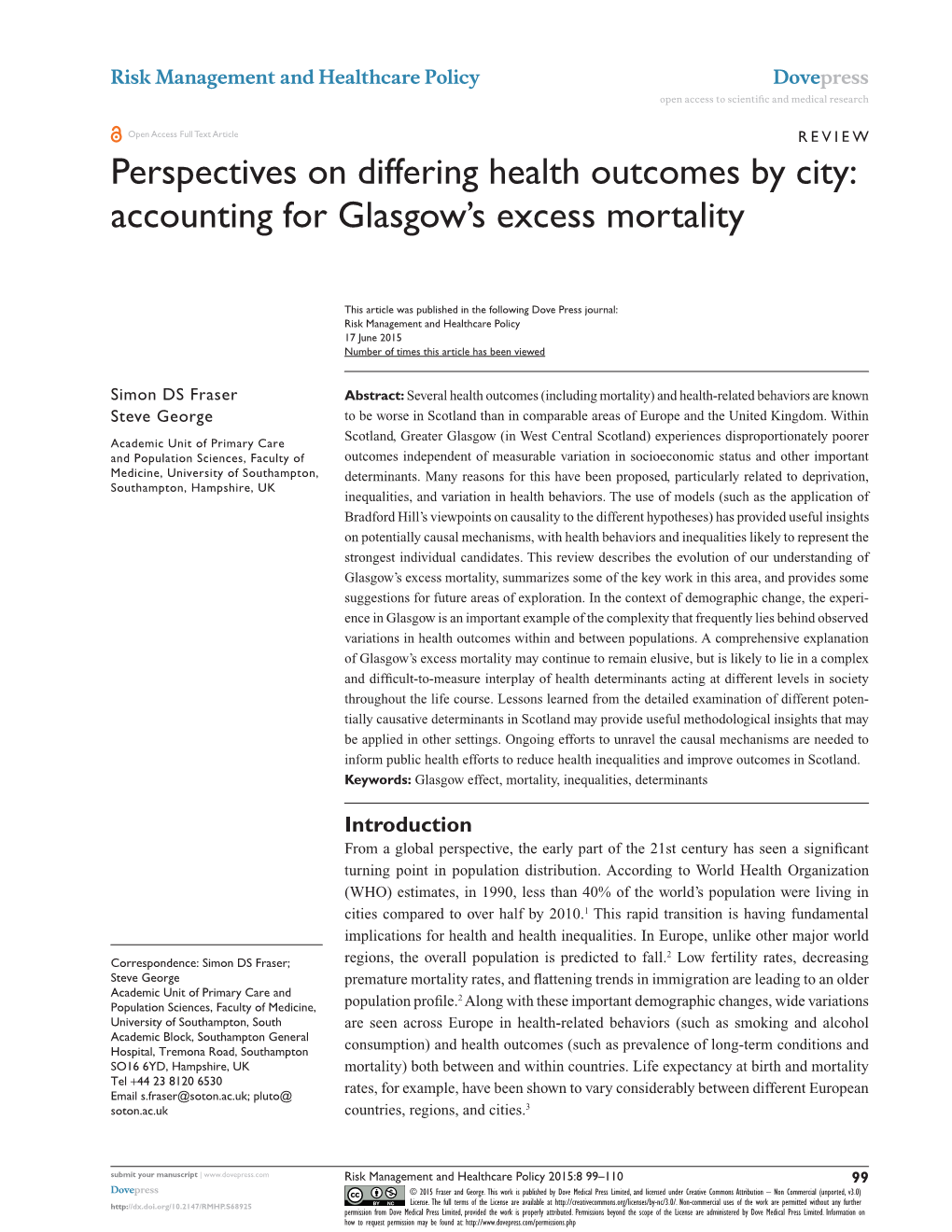 Accounting for Glasgow's Excess Mortality