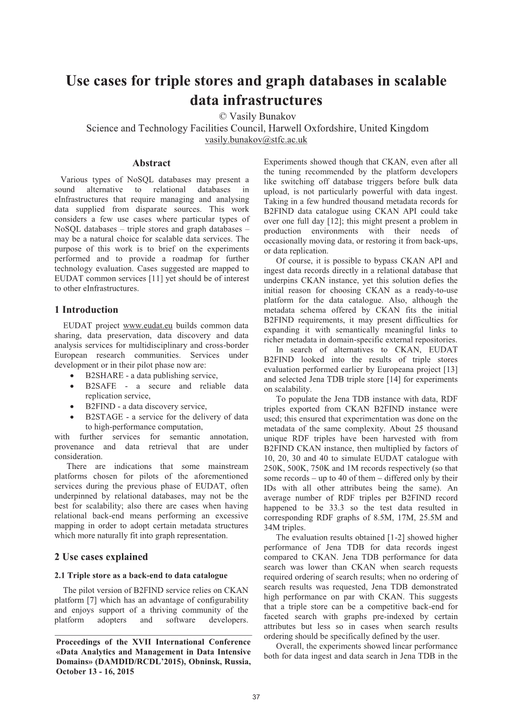 Use Cases for Triple Stores and Graph Databases in Scalable Data