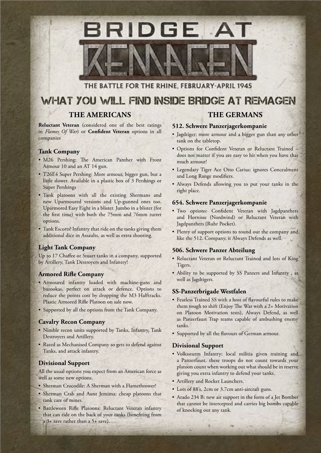 WHAT YOU WILL FIND INSIDE BRIDGE at REMAGEN the AMERICANS the GERMANS Reluctant Veteran (Considered One of the Best Ratings 512