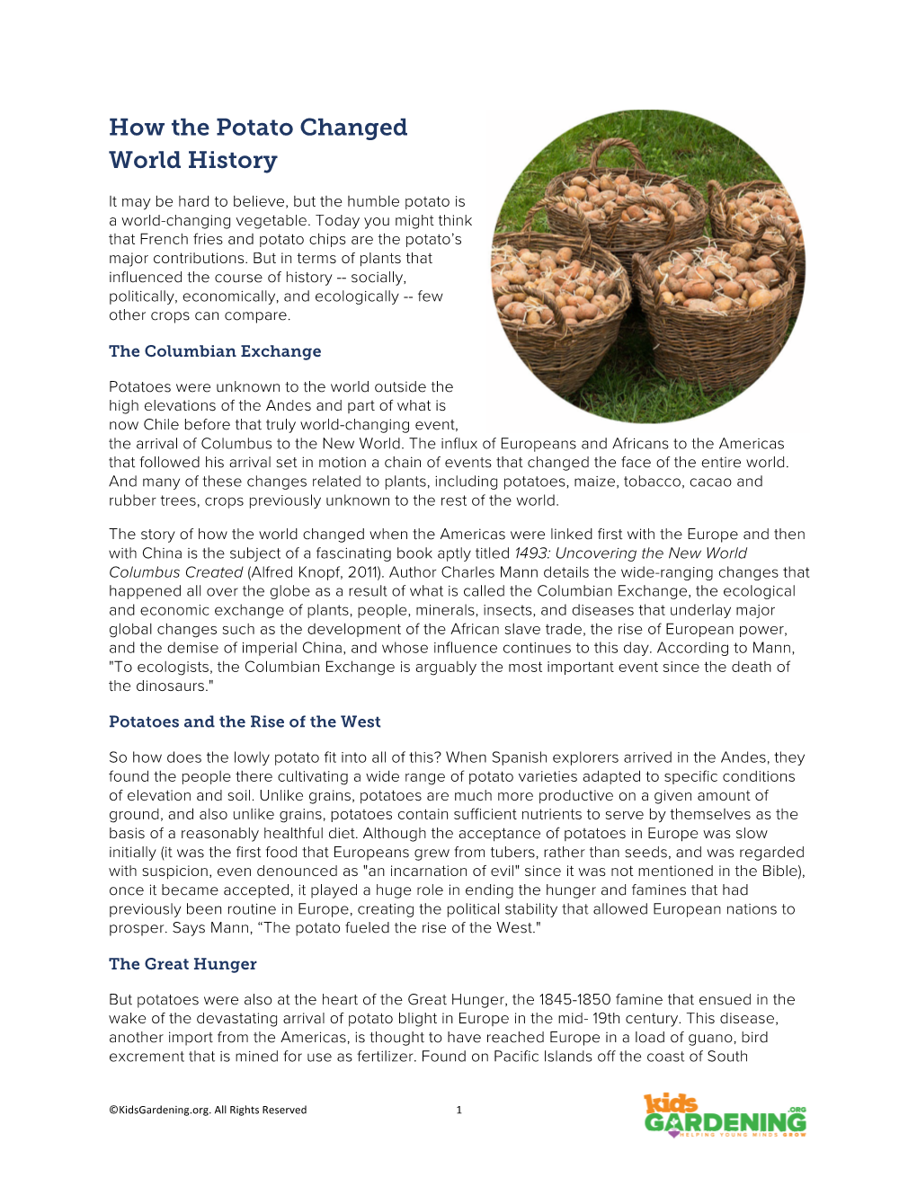 How the Potato Changed World History