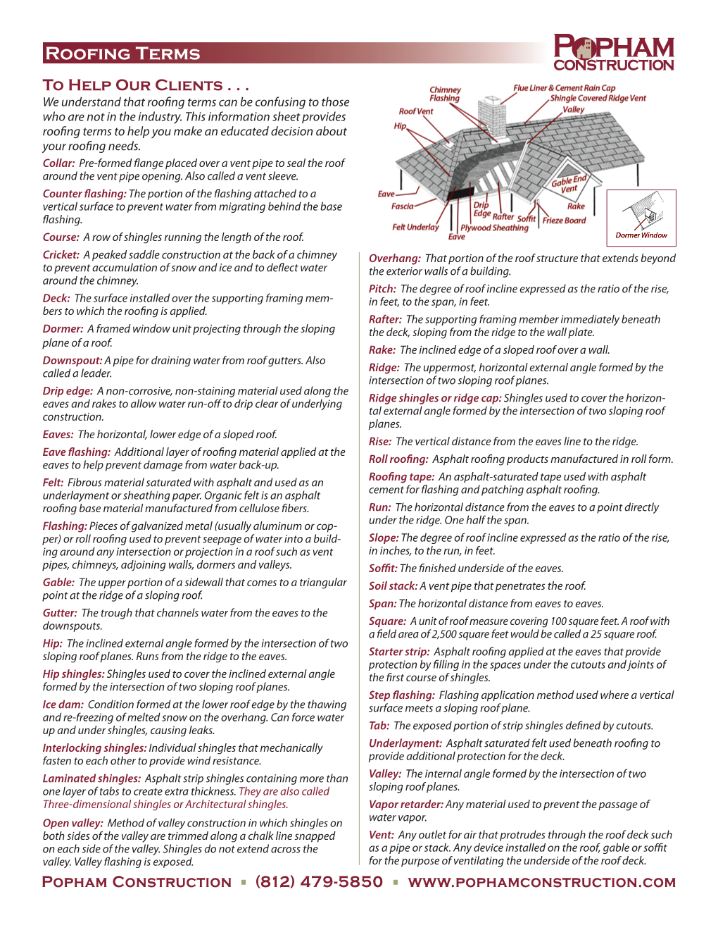 Roofing Terms to Help Our Clients