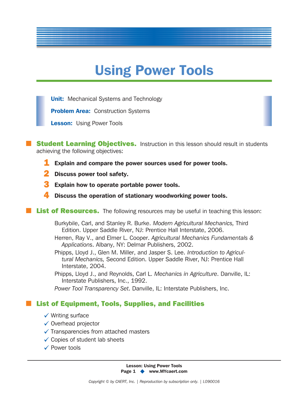 Using Power Tools Lesson Plan.Pdf
