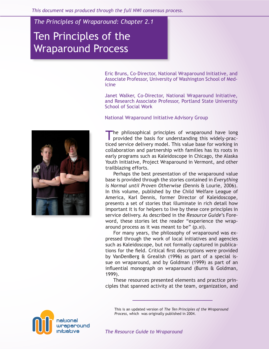 Ten Principles of the Wraparound Process