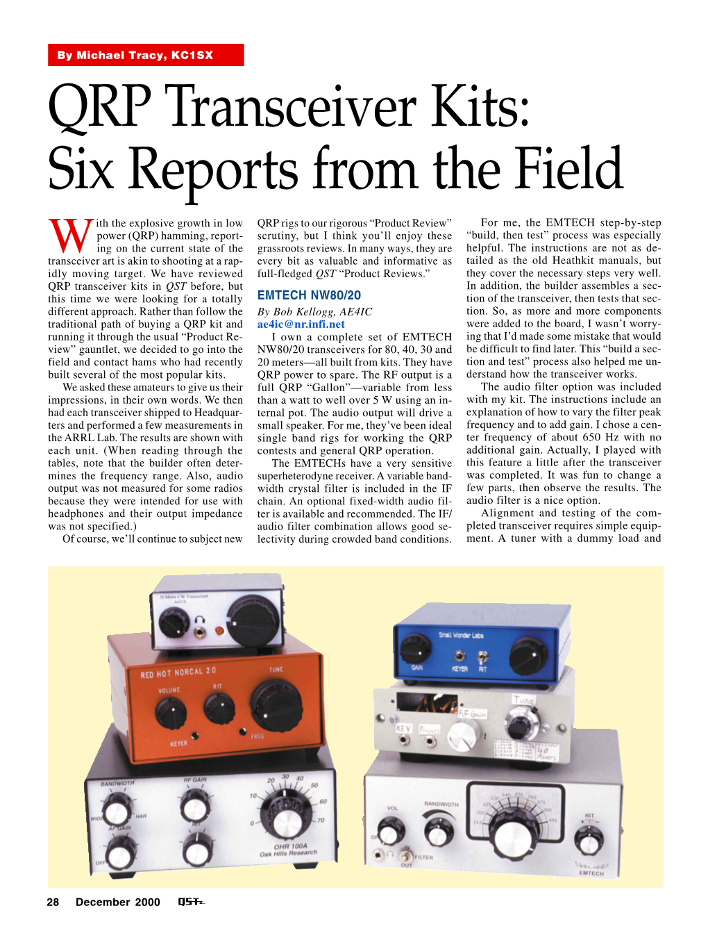 QRP Transceiver Kits: Six Reports from the Field