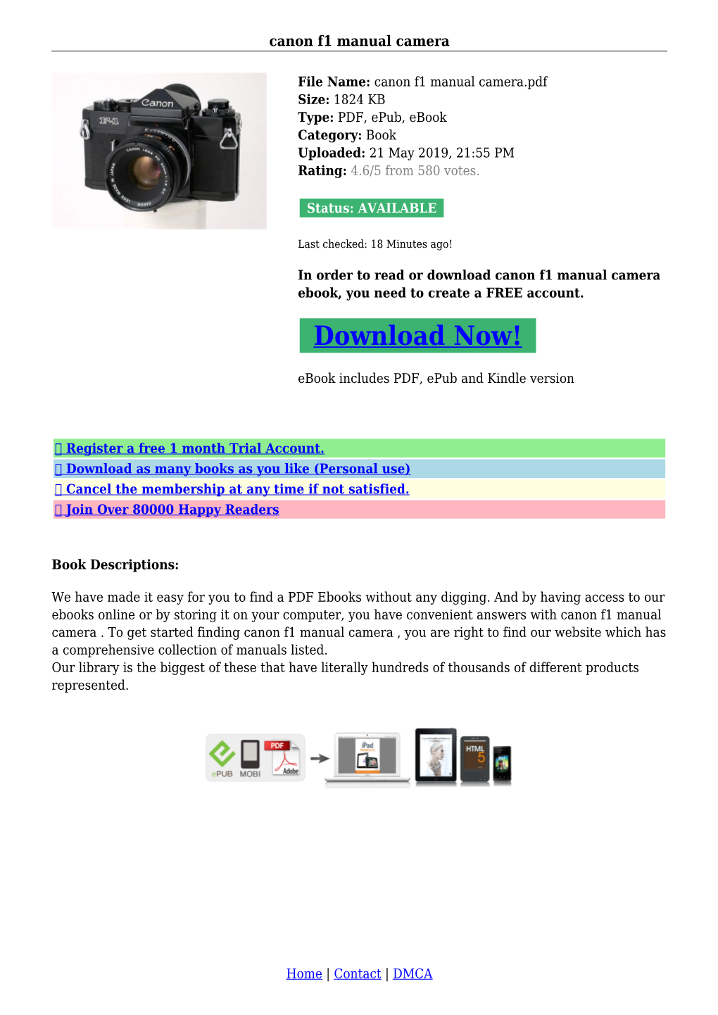 Canon F1 Manual Camera