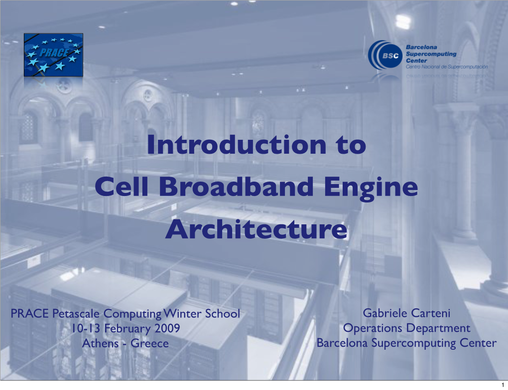 Introduction to Cell Broadband Engine Architecture