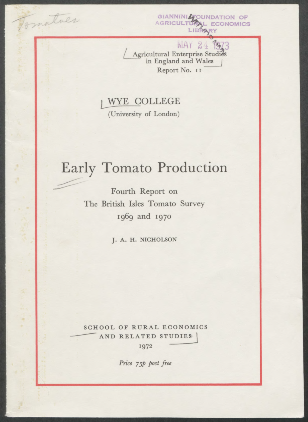 Early Tomato Production