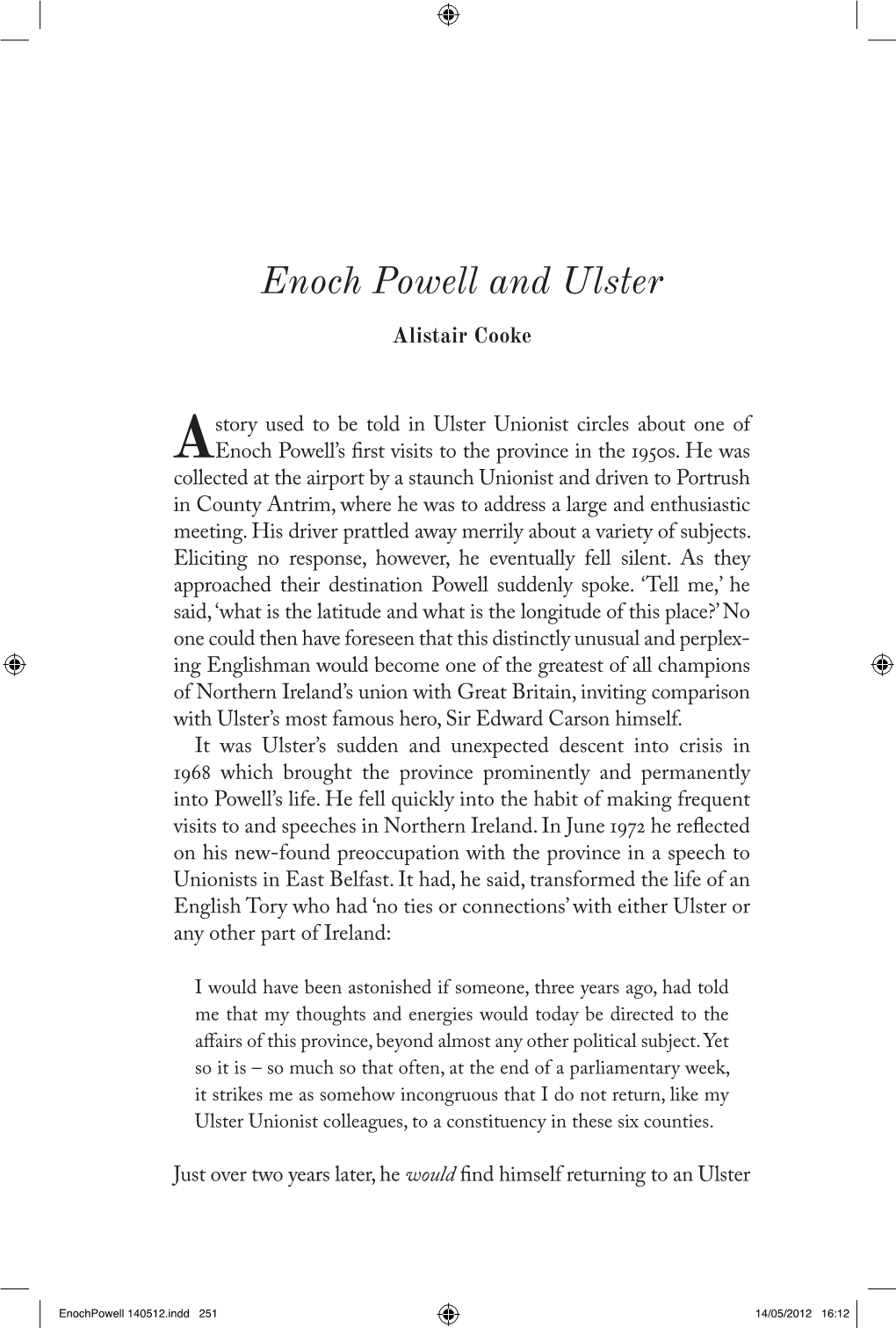 Enoch Powell and Ulster