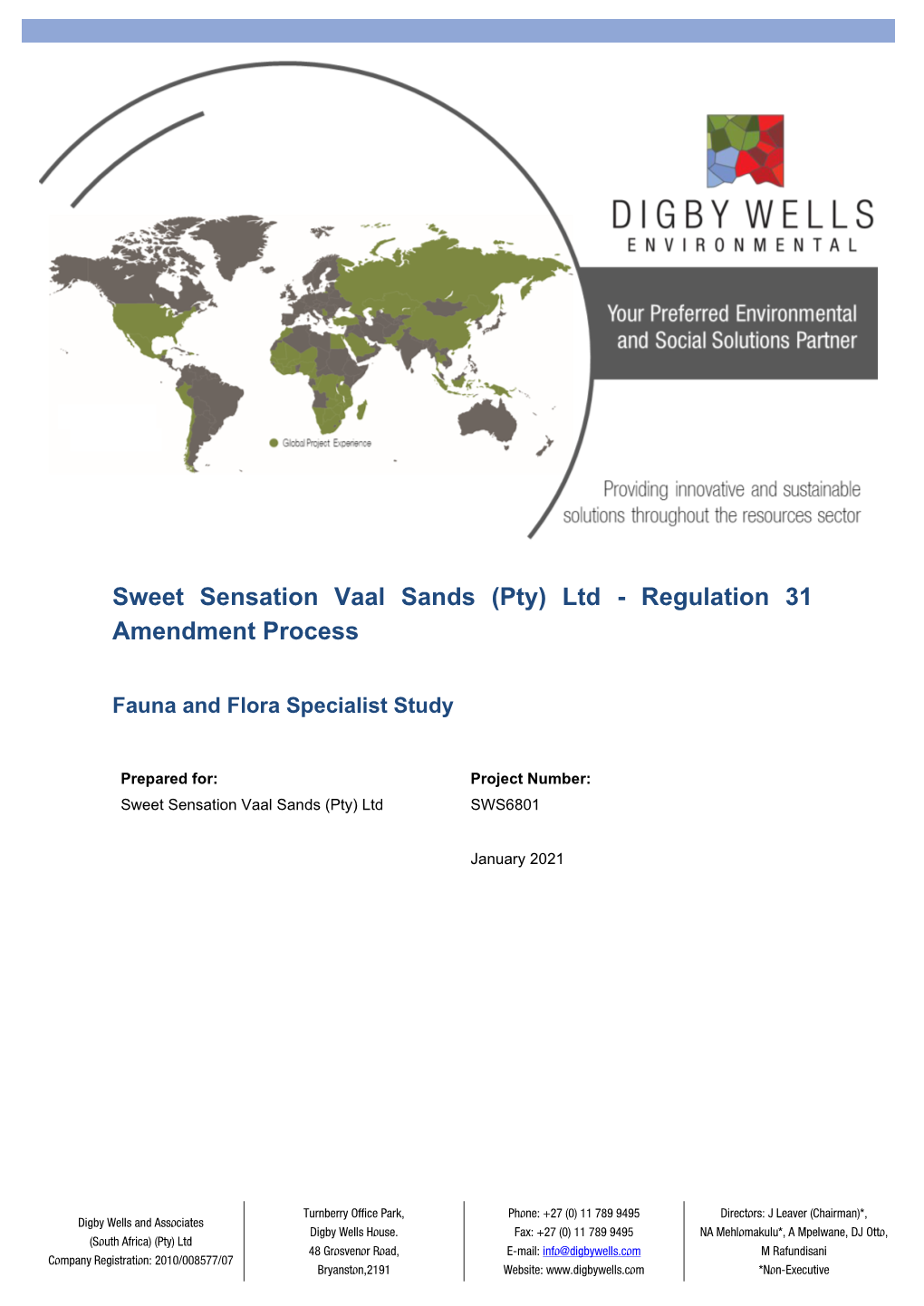 Sweet Sensation Vaal Sands (Pty) Ltd - Regulation 31 Amendment Process