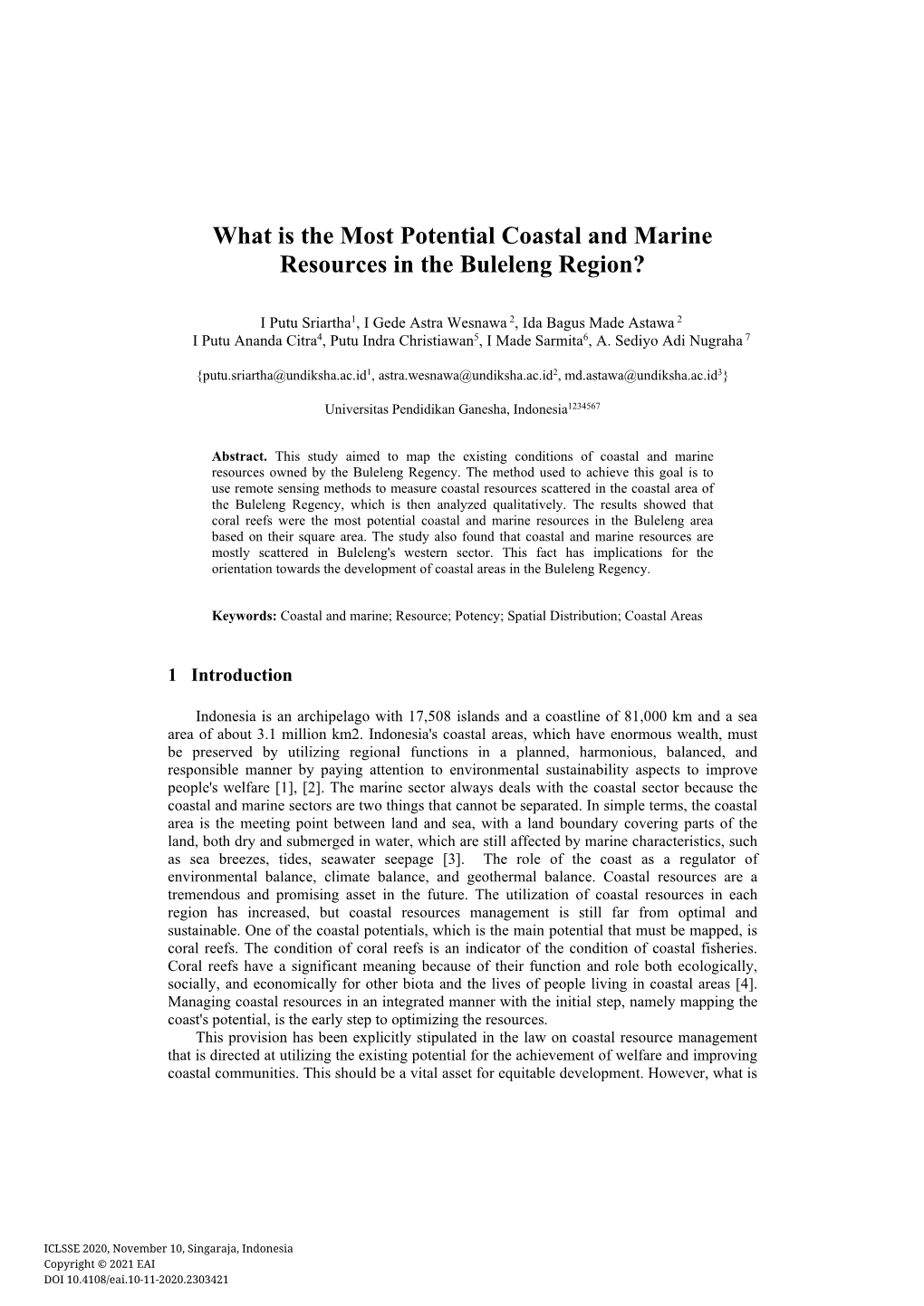 What Is the Most Potential Coastal and Marine Resources in the Buleleng Region?