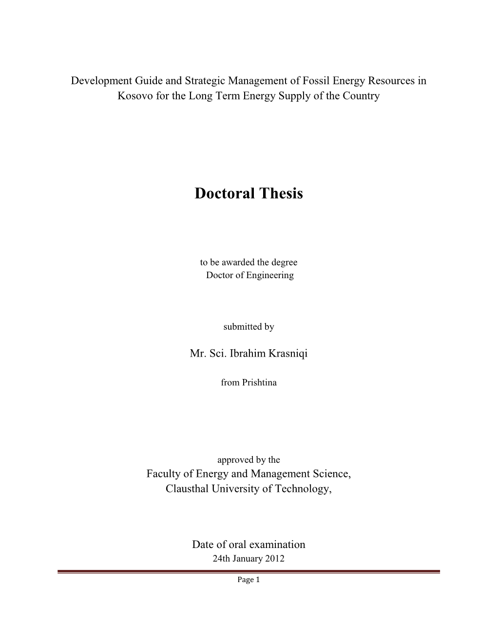 Doctoral Thesis