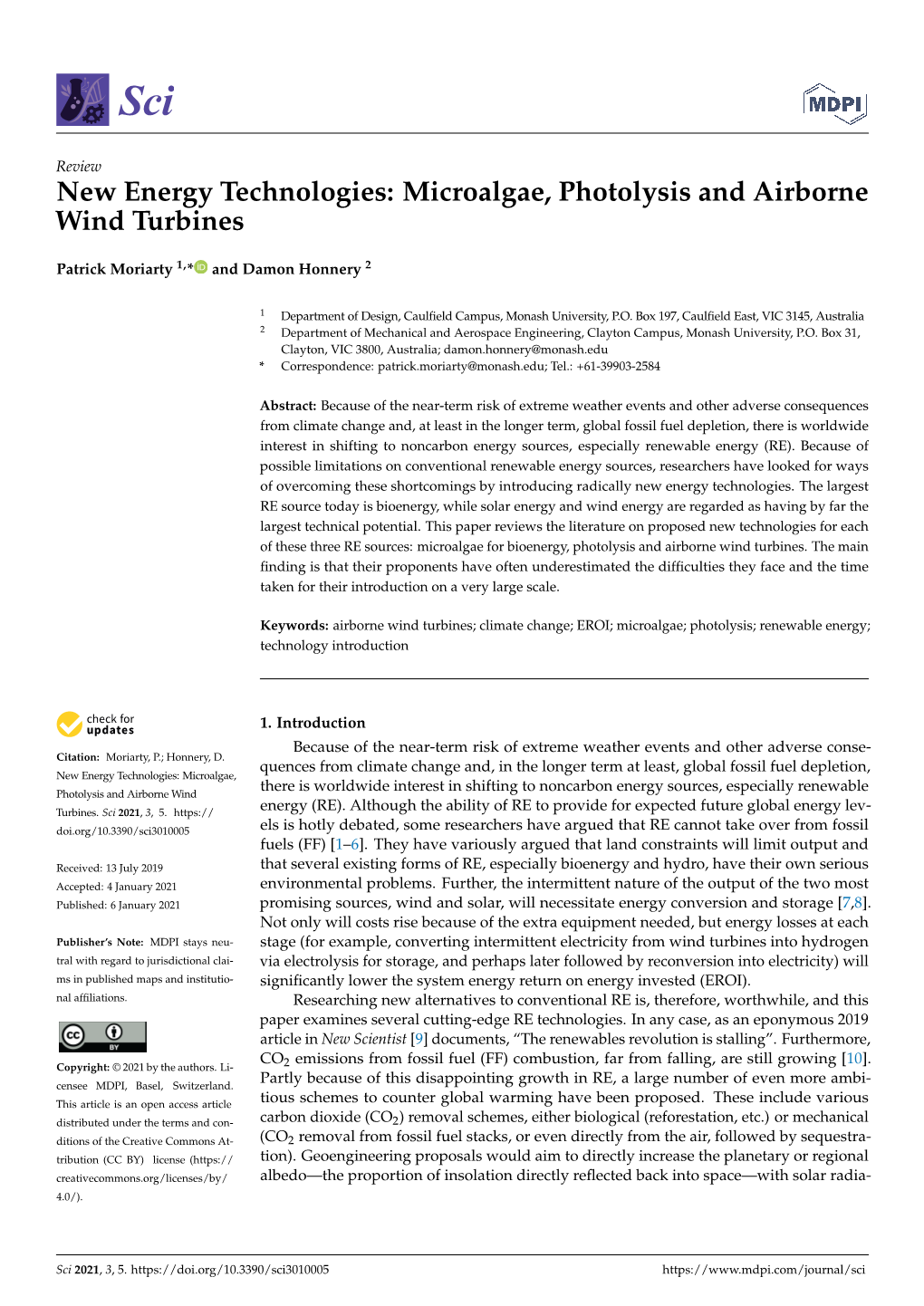 Microalgae, Photolysis and Airborne Wind Turbines