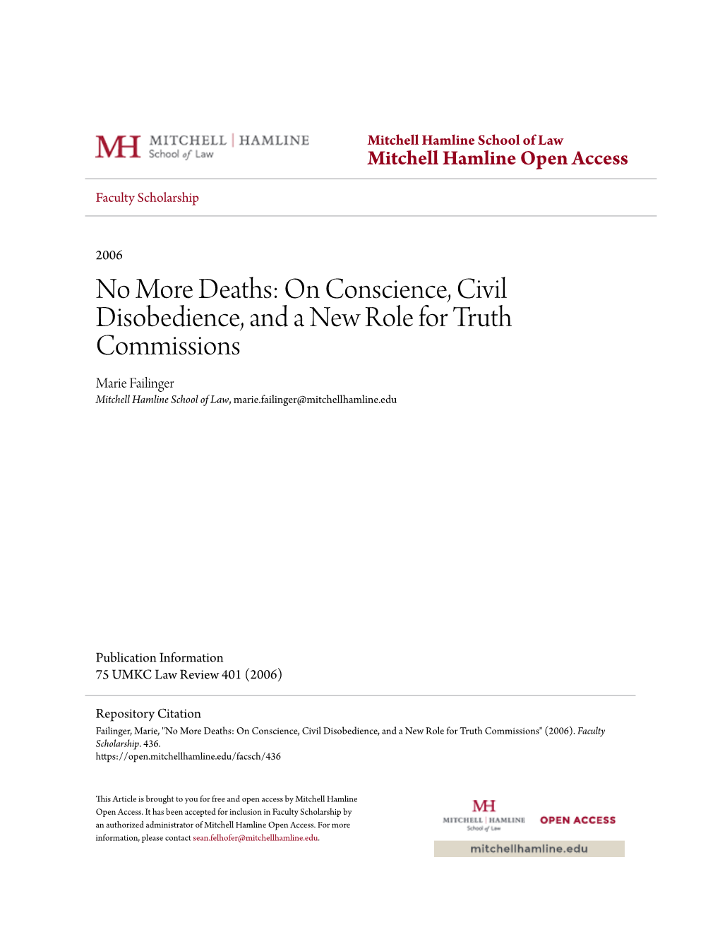 No More Deaths: on Conscience, Civil Disobedience, and a New Role For