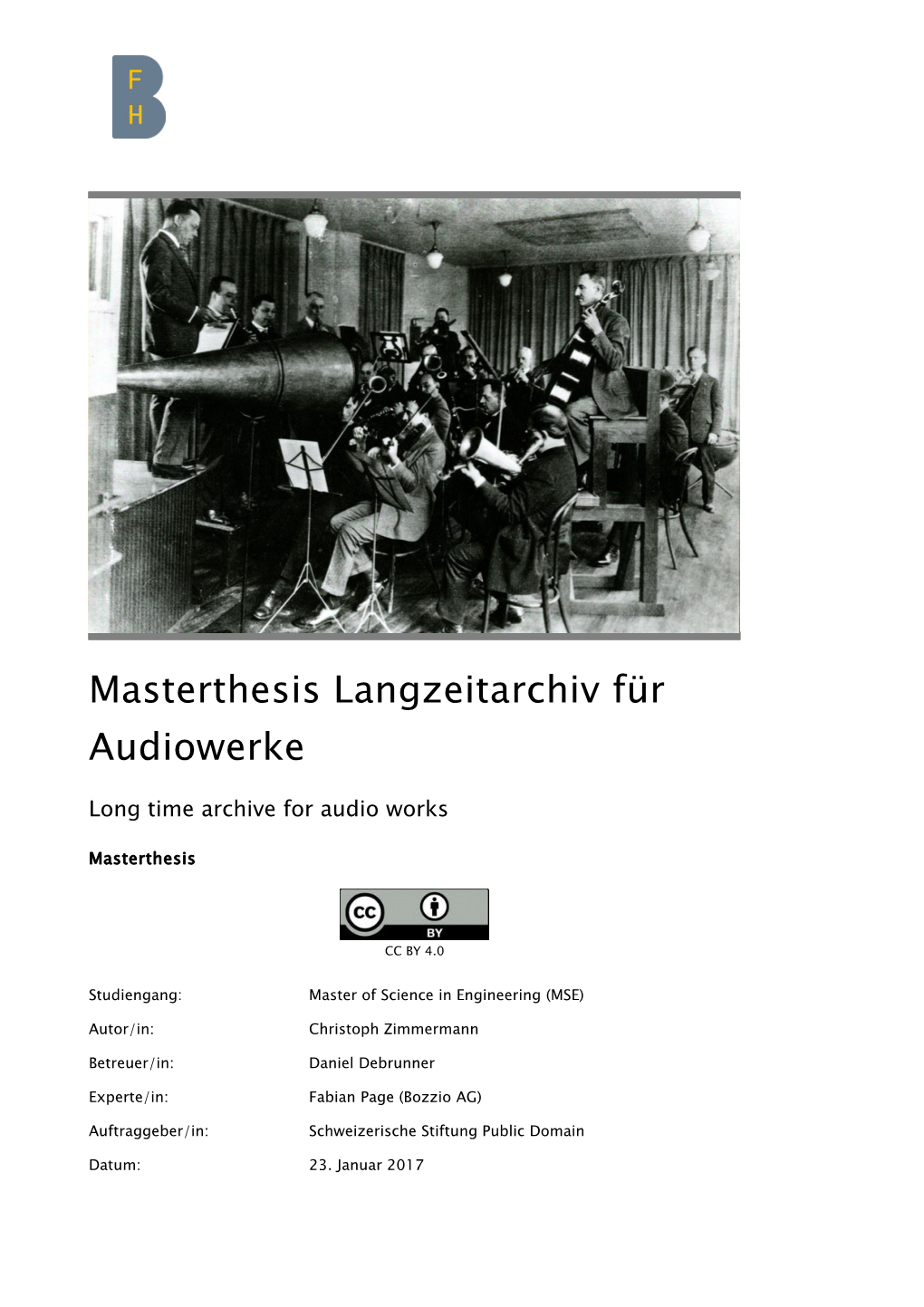 Masterthesis Langzeitarchiv Für Audiowerke