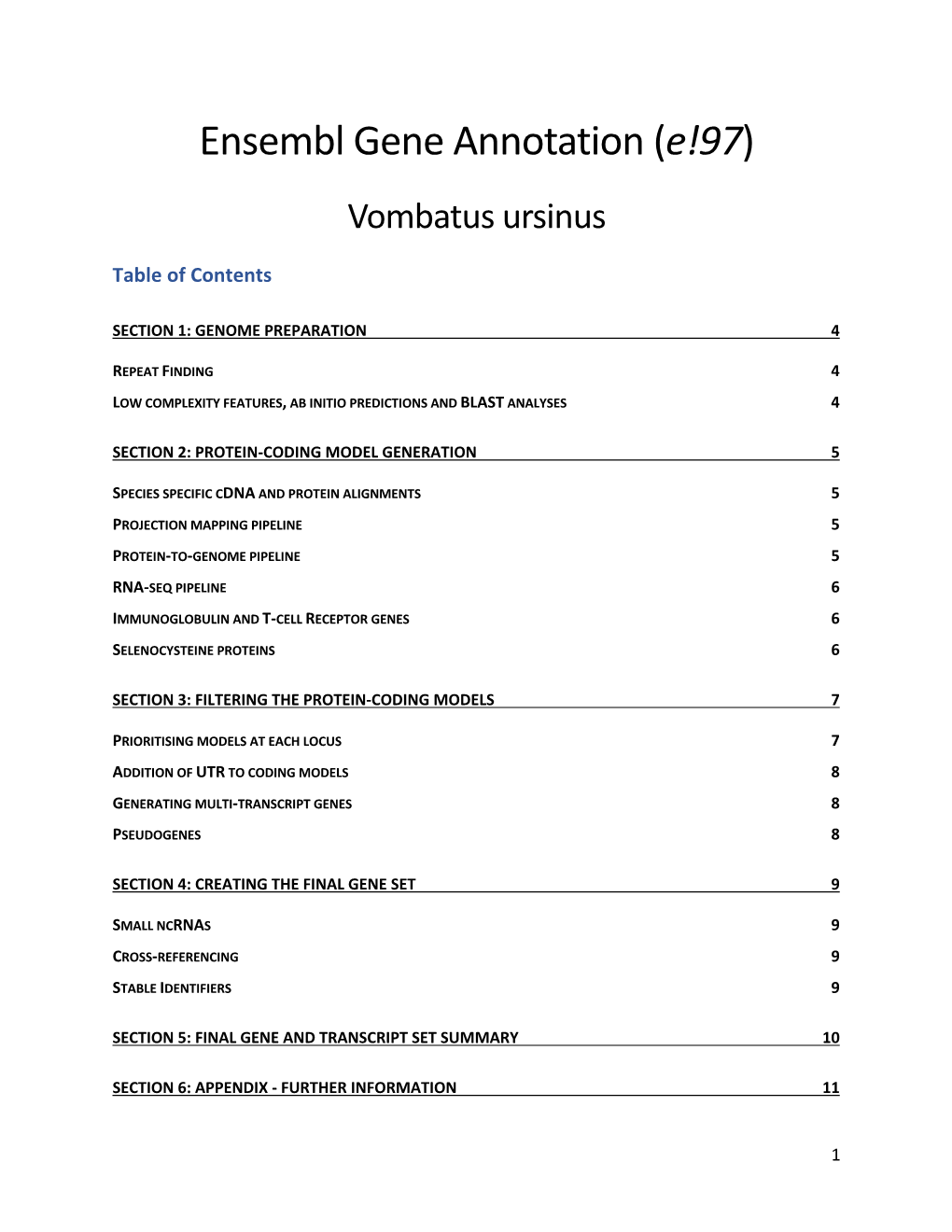 Ensembl Gene Annotation (E!97) Vombatus Ursinus