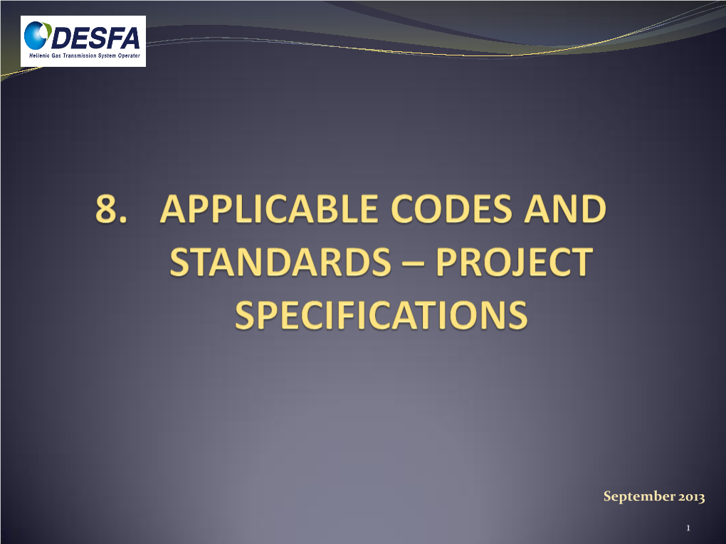 Applicable Codes and Standards