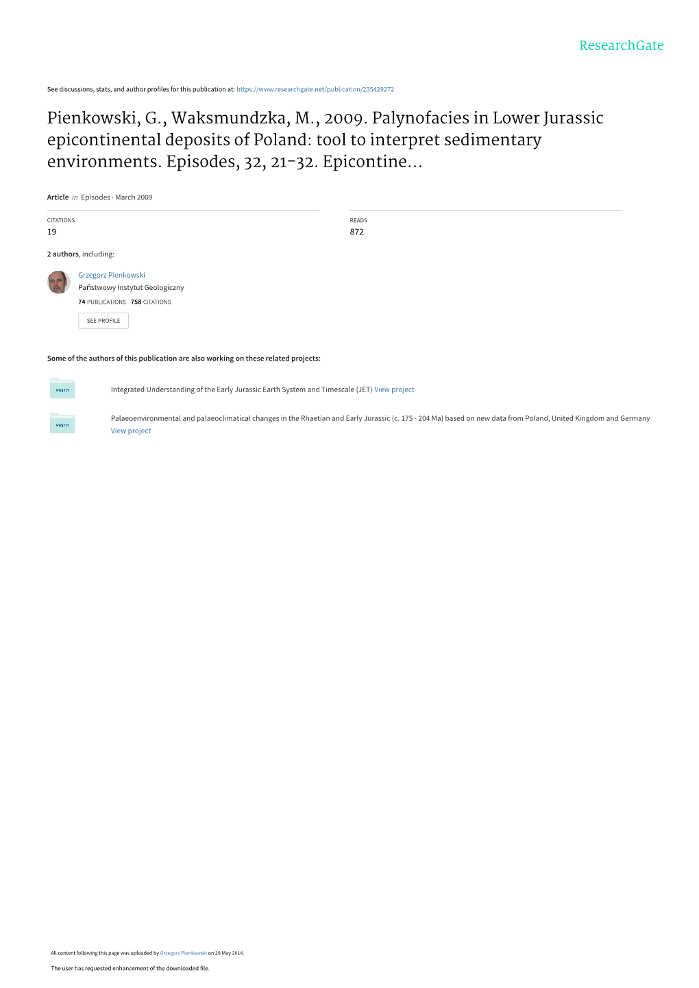 Pienkowski, G., Waksmundzka, M., 2009. Palynofacies in Lower Jurassic Epicontinental Deposits of Poland: Tool to Interpret Sedimentary Environments