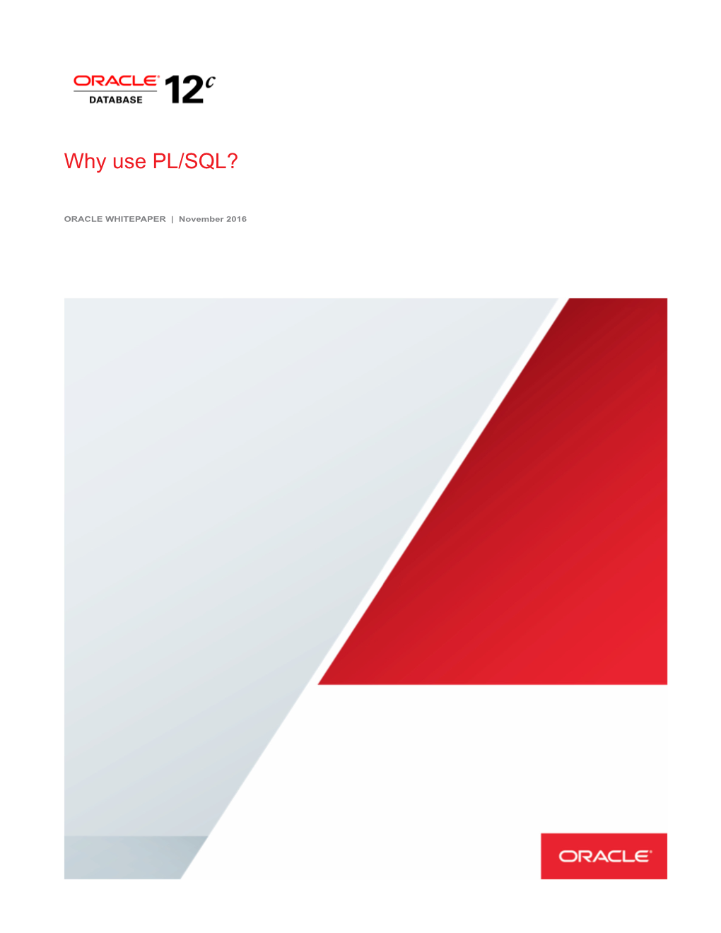 Why Use PL/SQL?