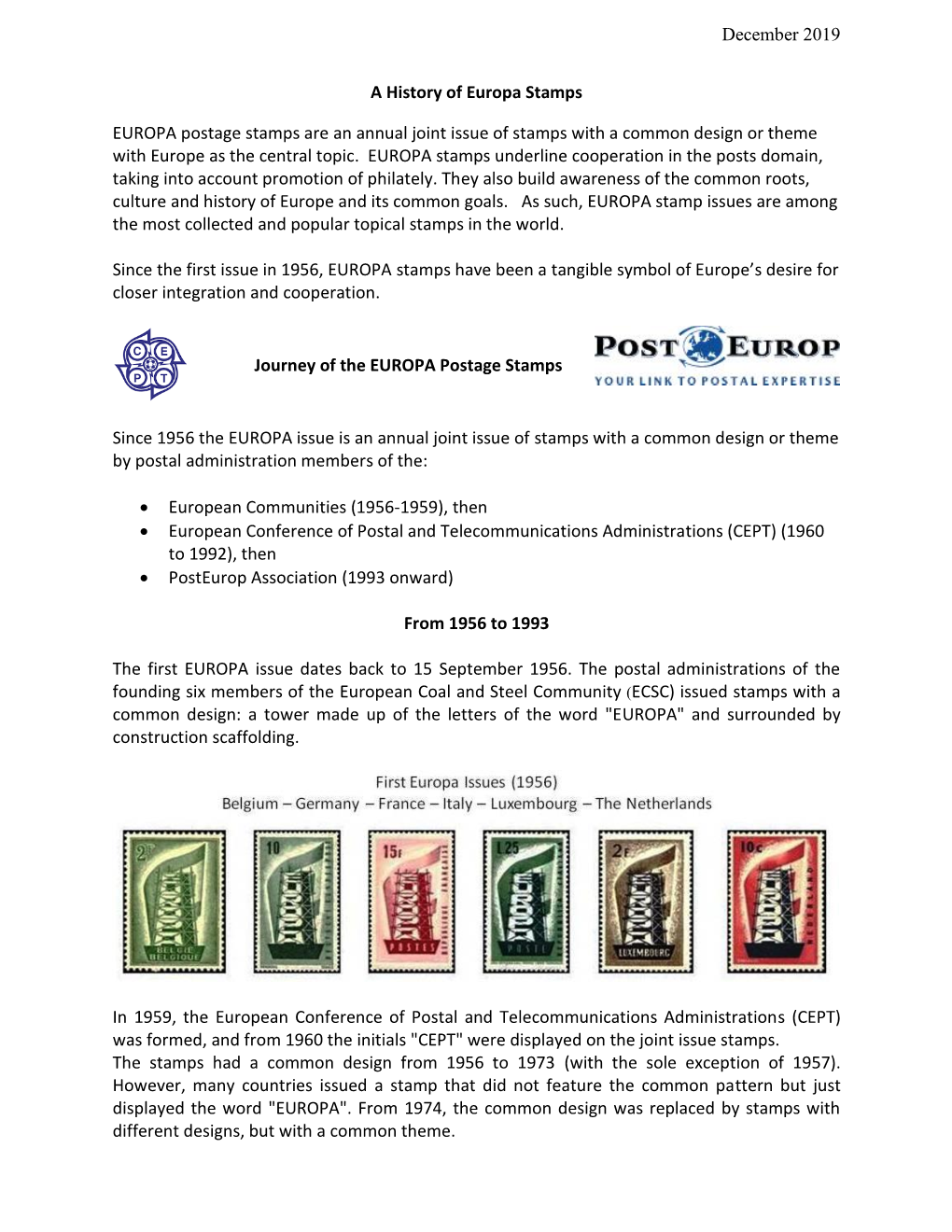 A Brief History of Europa Stamps