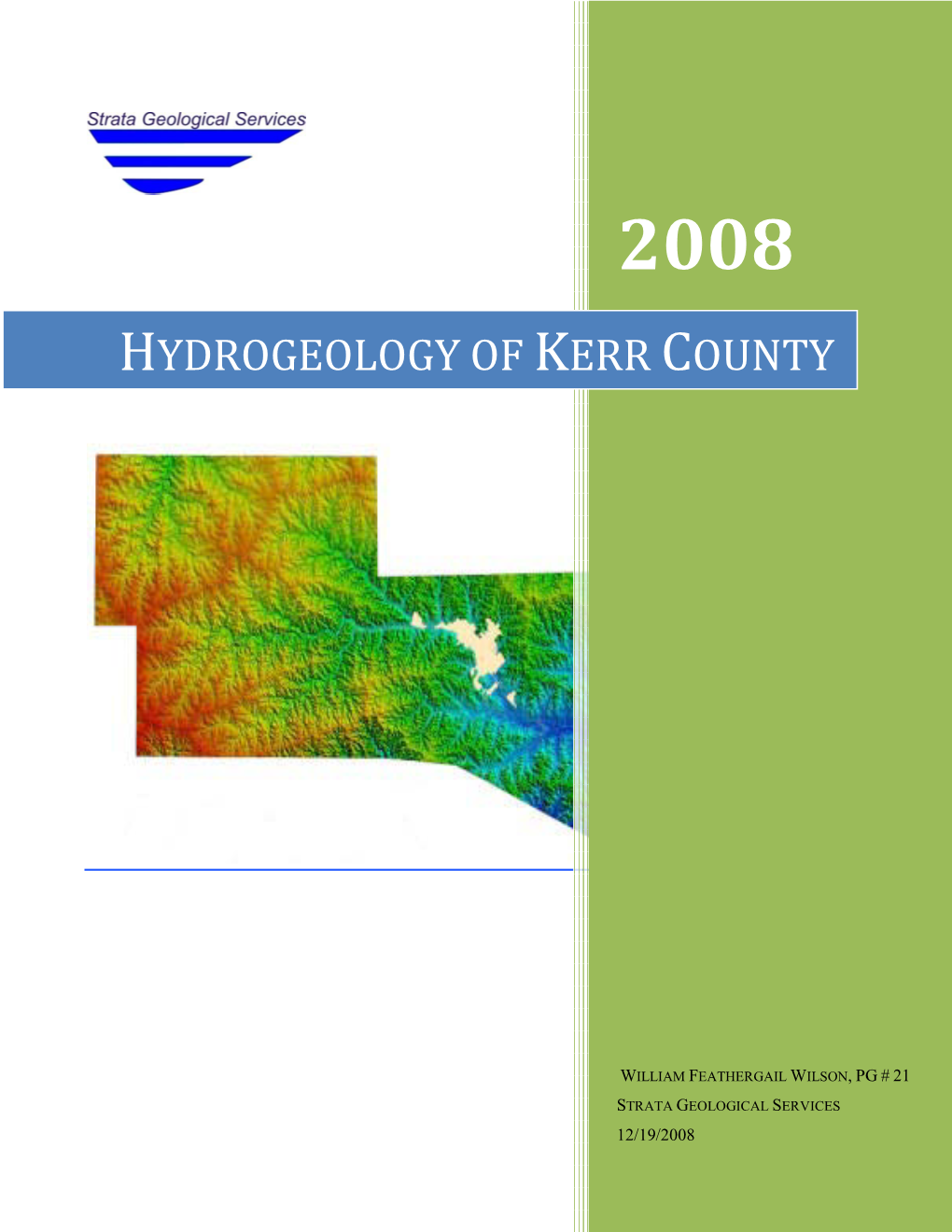 Hydrogeology of Kerr County 2008