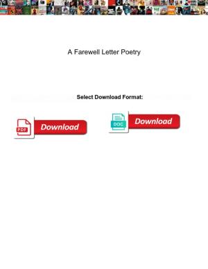 A Farewell Letter Poetry