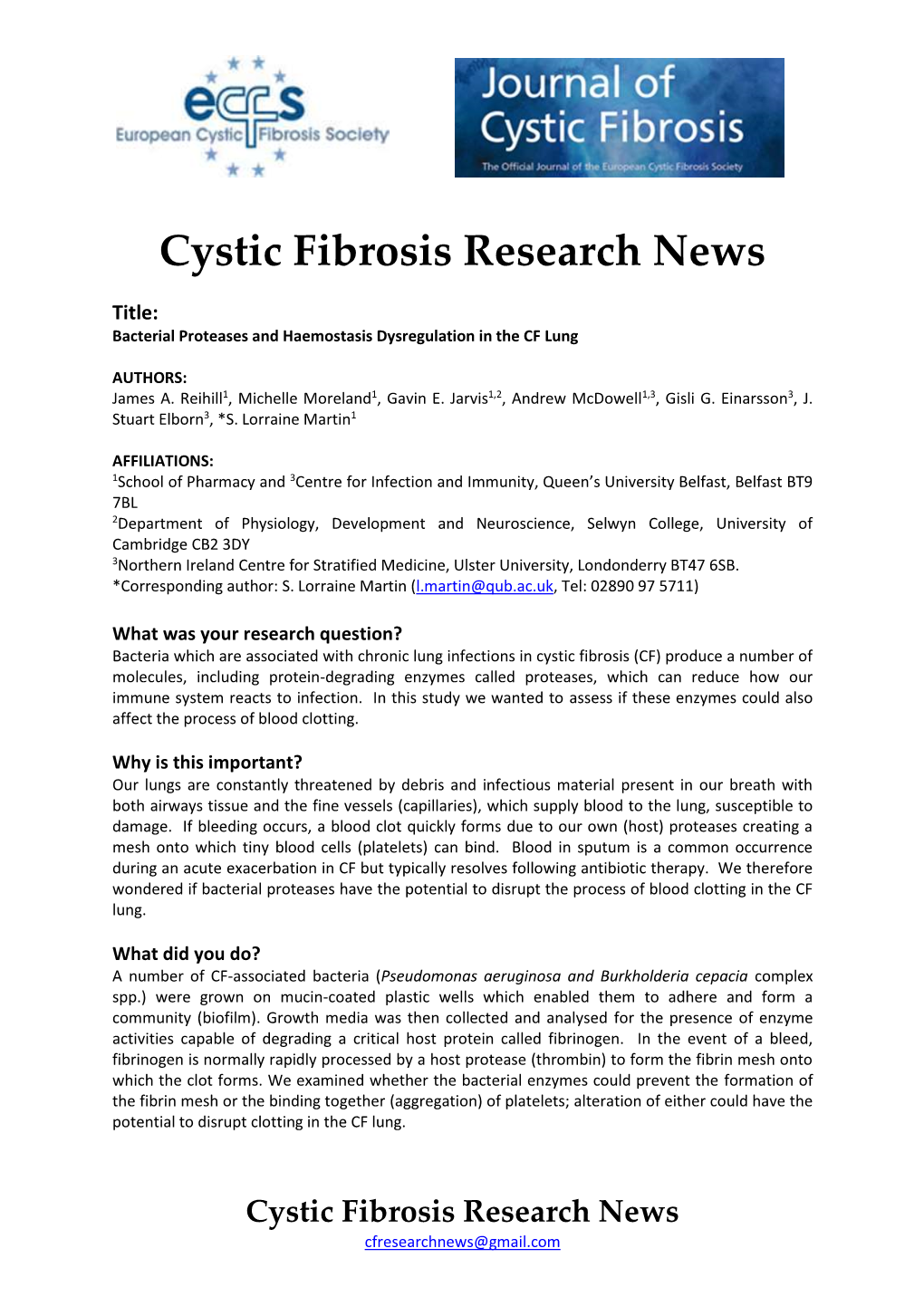 CF Research News Article