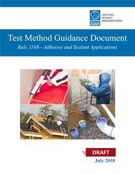 Test Method Guidance Document Rule 1168—Adhesive and Sealant Applications